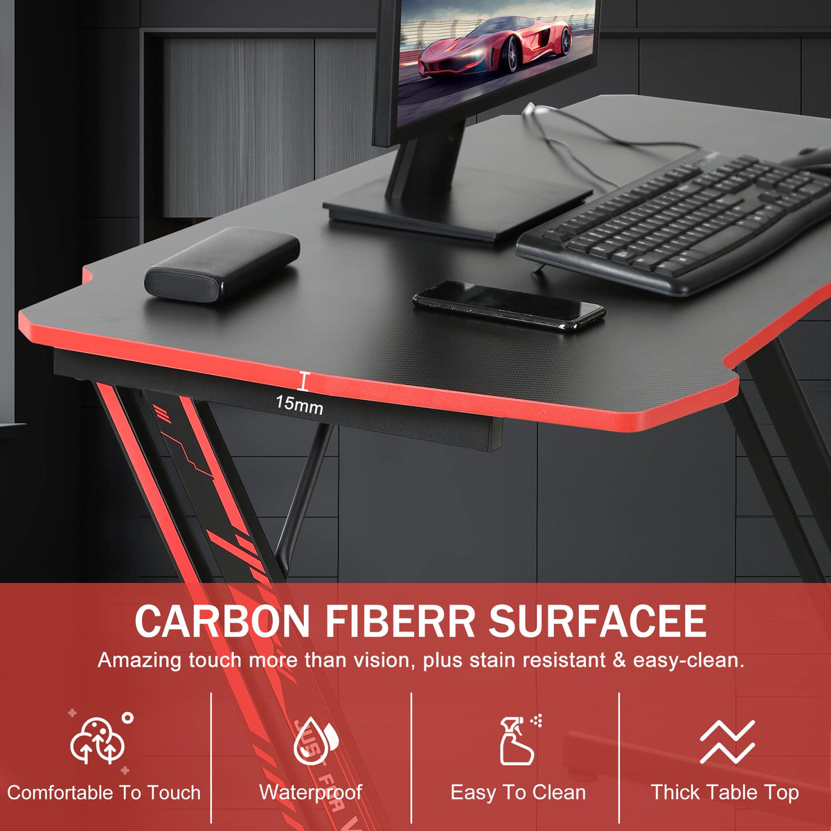 47 inch Carbon Fiber Gaming Desk U85397