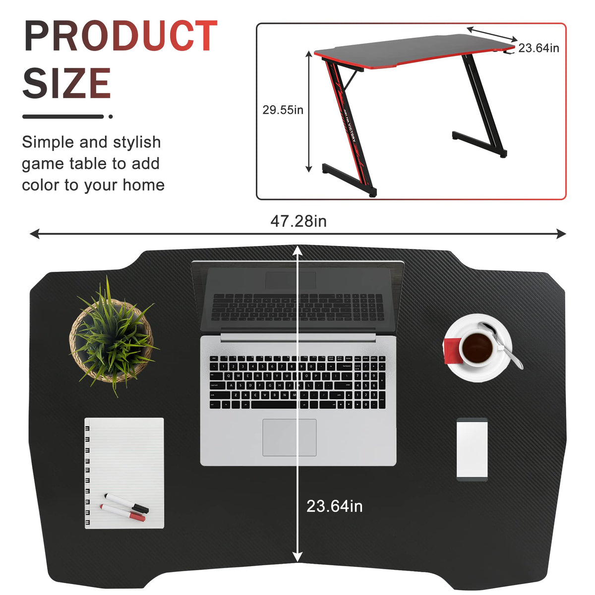 47 inch Carbon Fiber Gaming Desk U85397