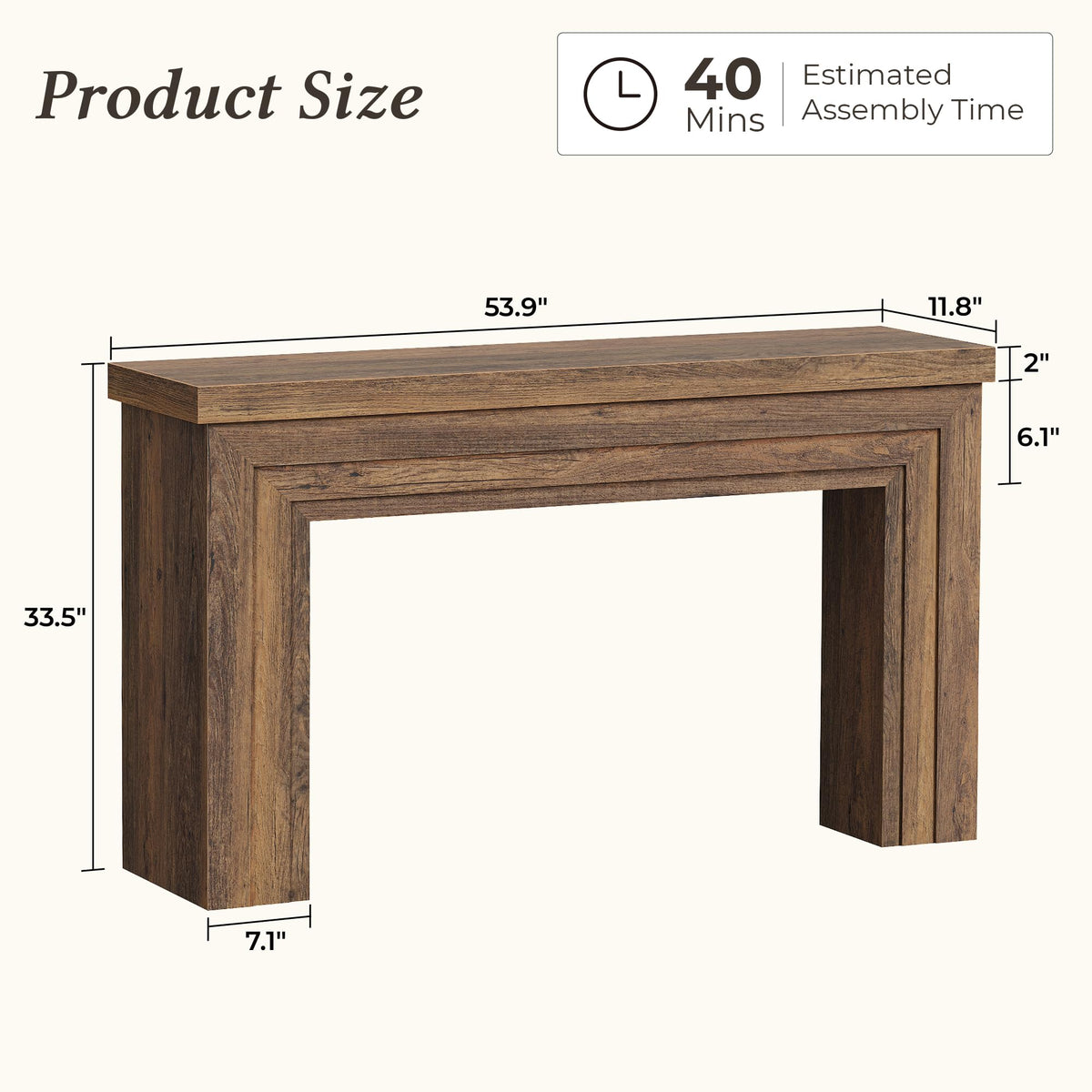 54 Inch Rectangular Console Table Y7742