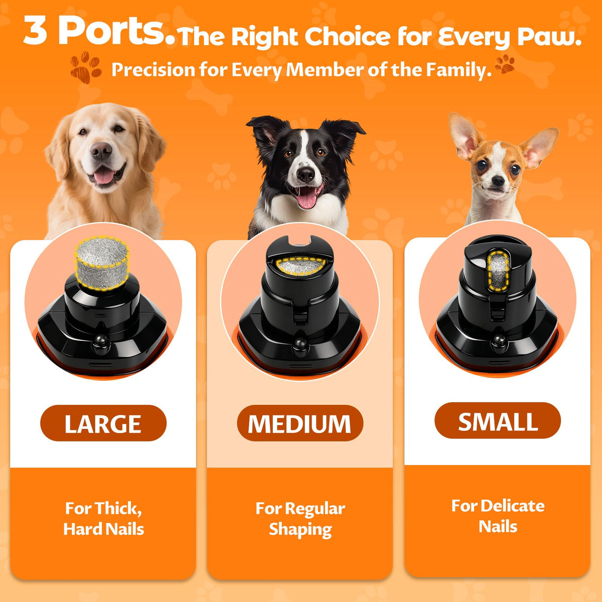 Dog Nail Grinder, Quiet 3-Speed with LED & Safety Guard X163