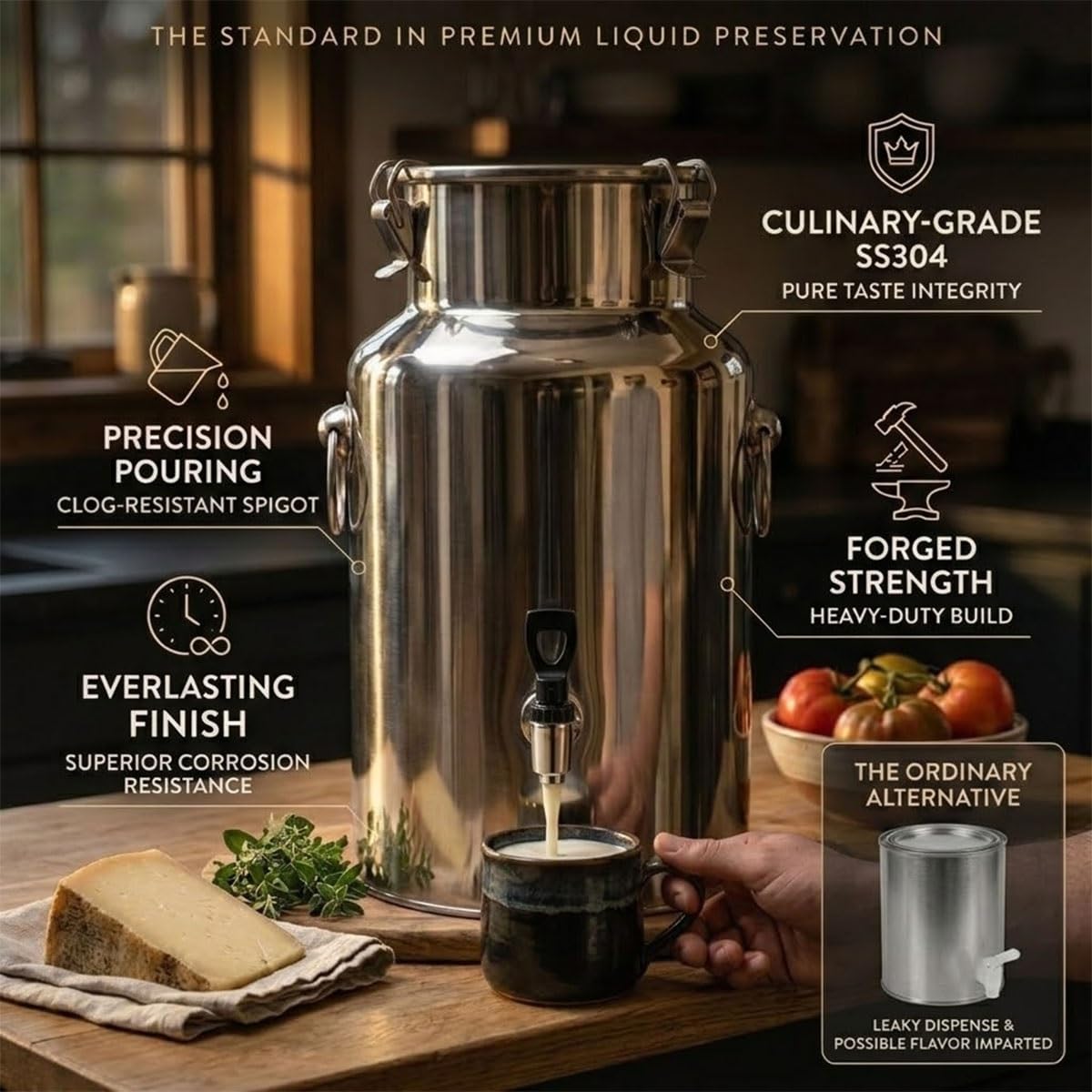 Stainless Steel Beverage Dispenser with Faucet U23265