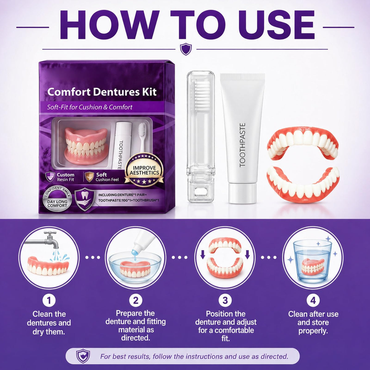 Heat Moldable Silicone Denture Kit V622