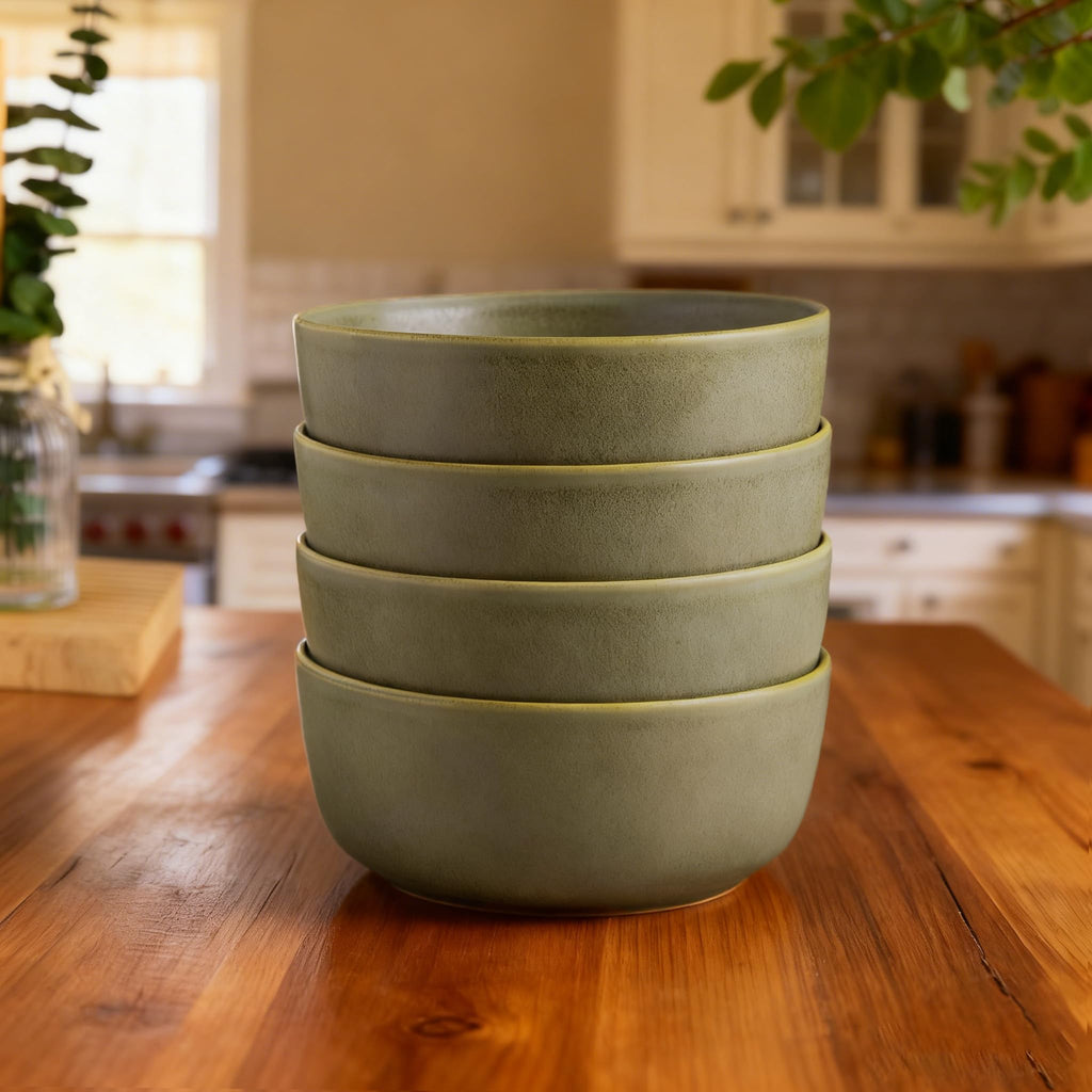 Stoneware Cereal Bowls Set of 4, 26oz Ceramic Bowls X210210