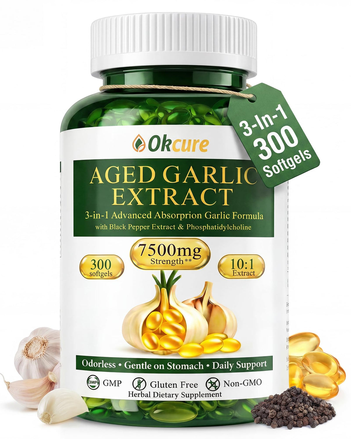 Odorless Garlic Supplement 300 Softgels U505688