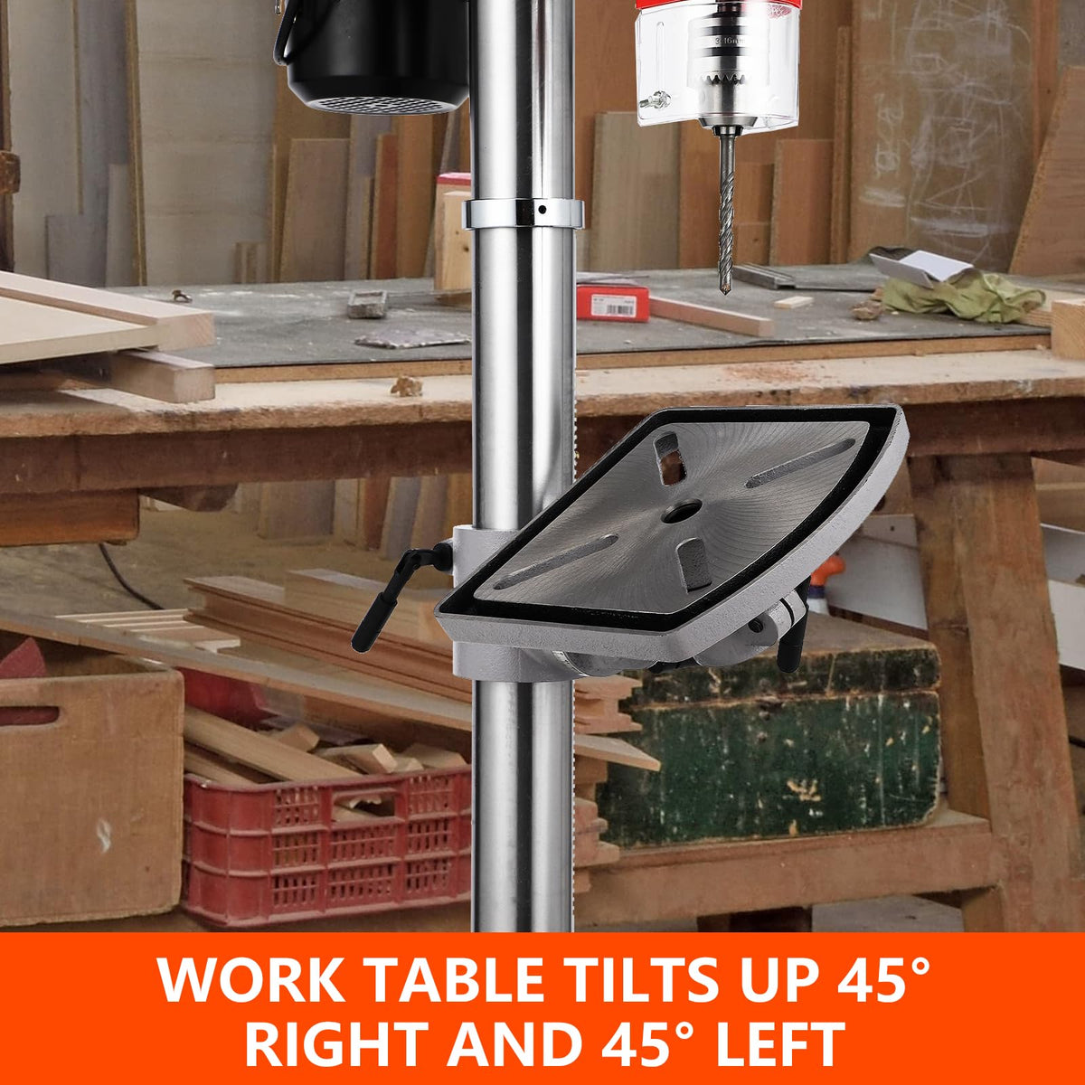 13 in Benchtop Drill Press, 7.5 Amp Variable Speed Cast Iron Z495435