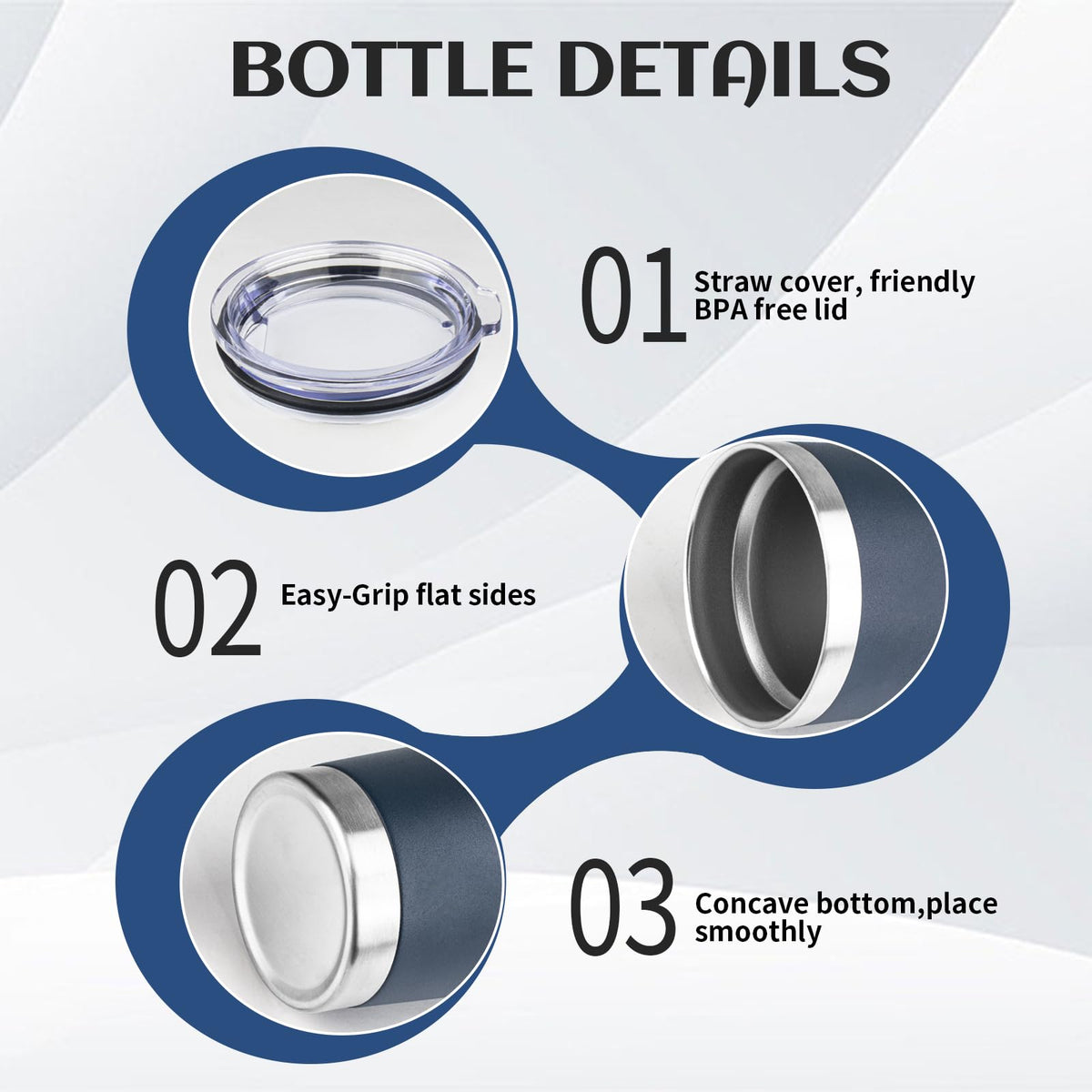 20oz Stainless Steel Travel Coffee Tumbler Navy Blue K22368