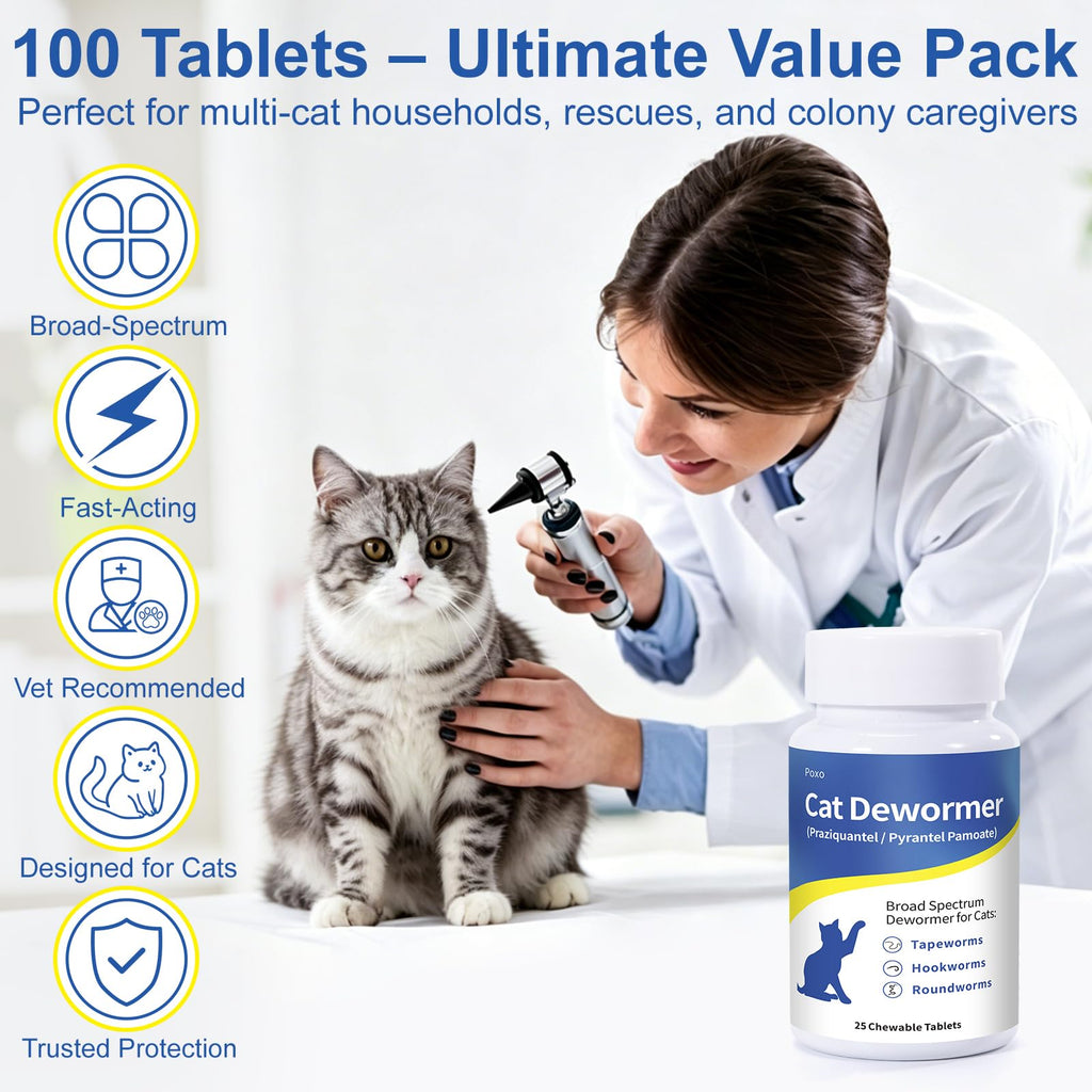 Broad Spectrum Dewormer Tablets for Cats and Kittens, 100 Tablets K981990