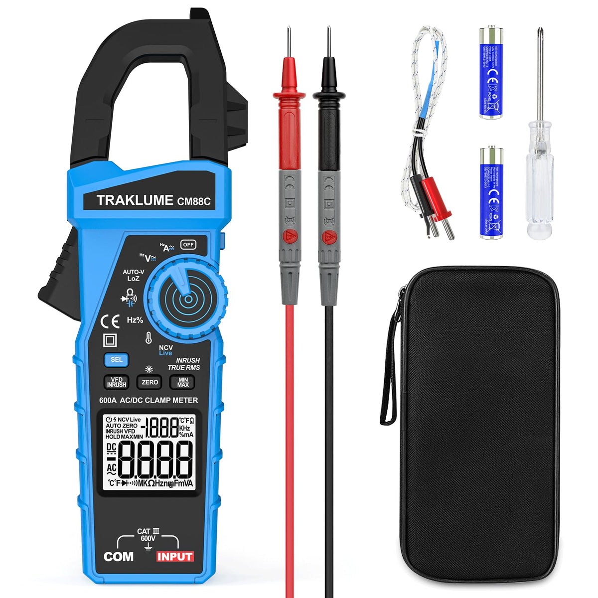 600A AC/DC TRMS Clamp Meter Multimeter K8583
