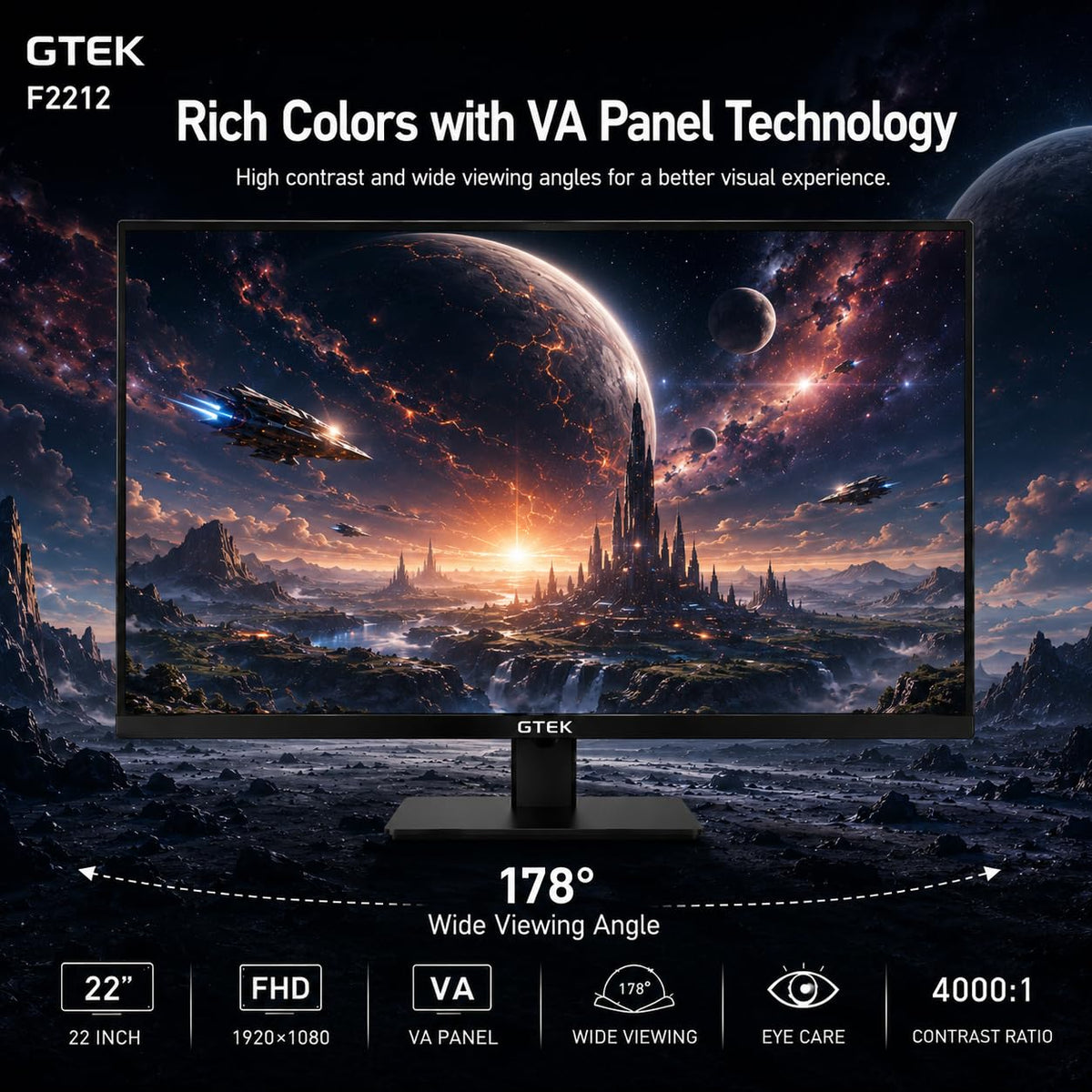 22 Inch 120Hz FHD VA Gaming Monitor U3872