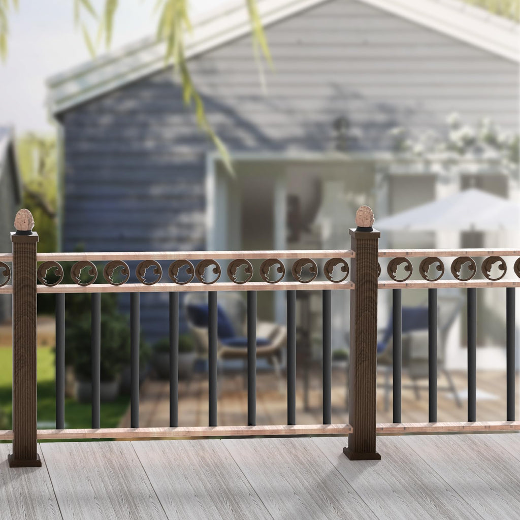 29.5"x1" Flat Aluminum Alloy 51 Pack Satin Black Metal Balusters K654
