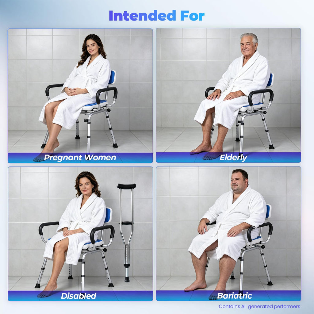 Swivel Shower Chair with Arms and Back O391871