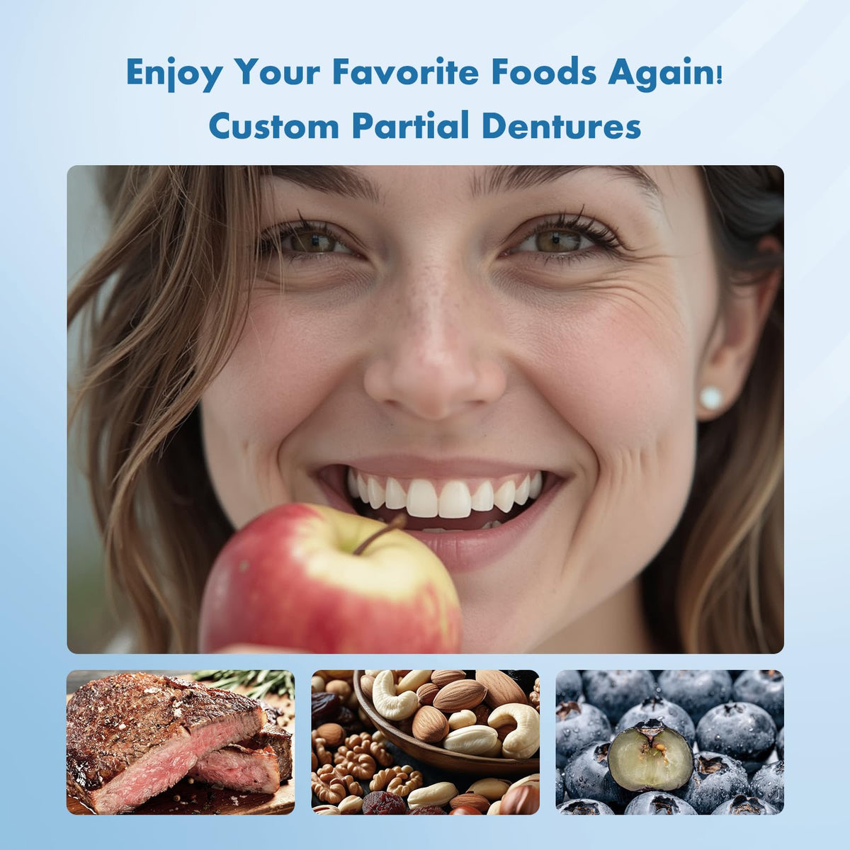 Custom Removable Dentures Set (1 Tooth) Y473