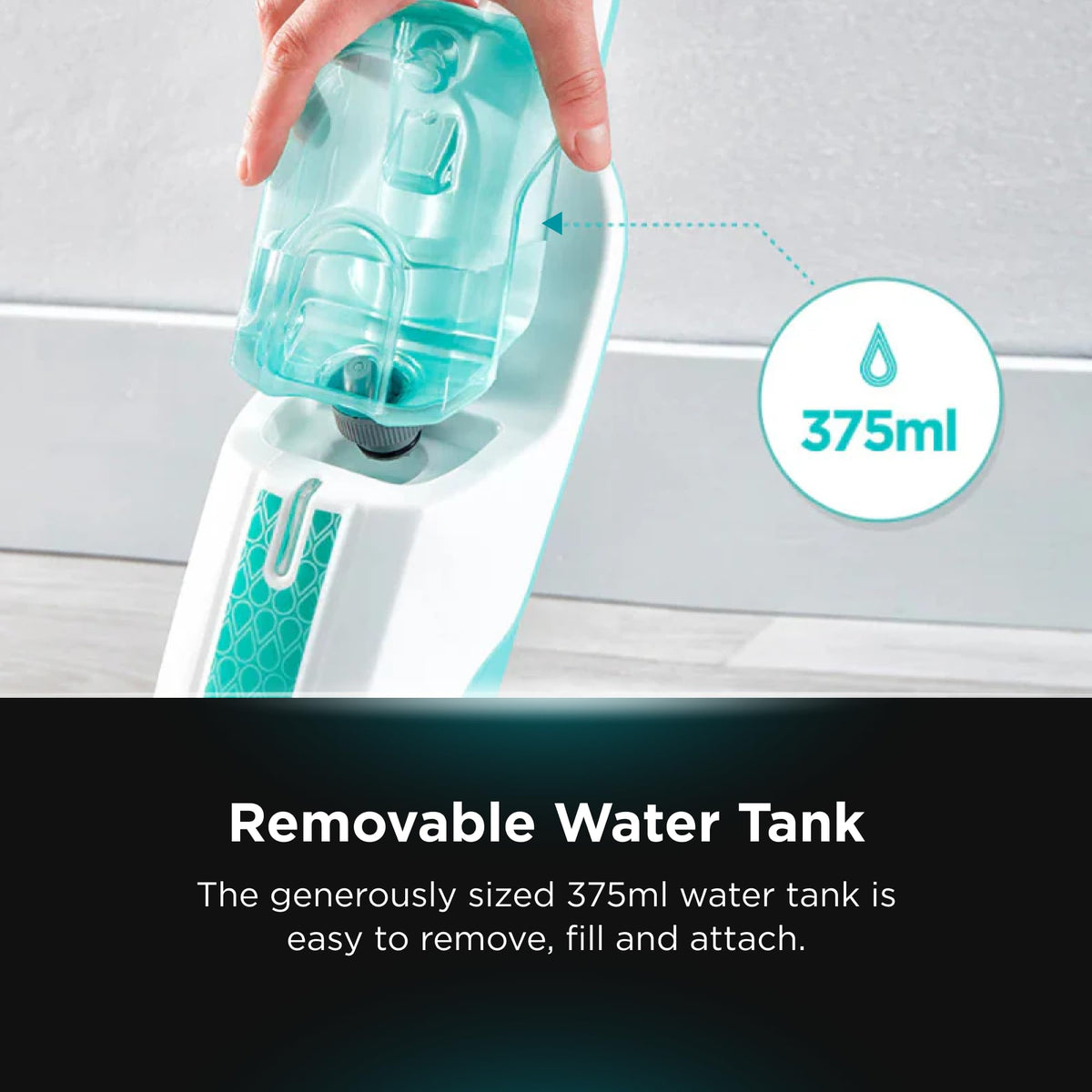 White Steam Mop Hard Floor Cleaner with XL Removable Water Tank H46088