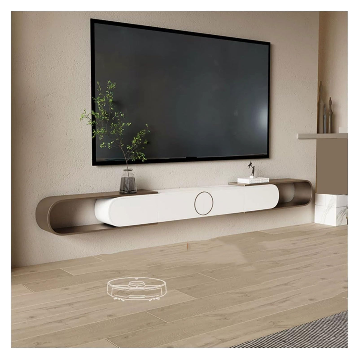 Expandable Wall Mounted TV Stand with Storage H1395