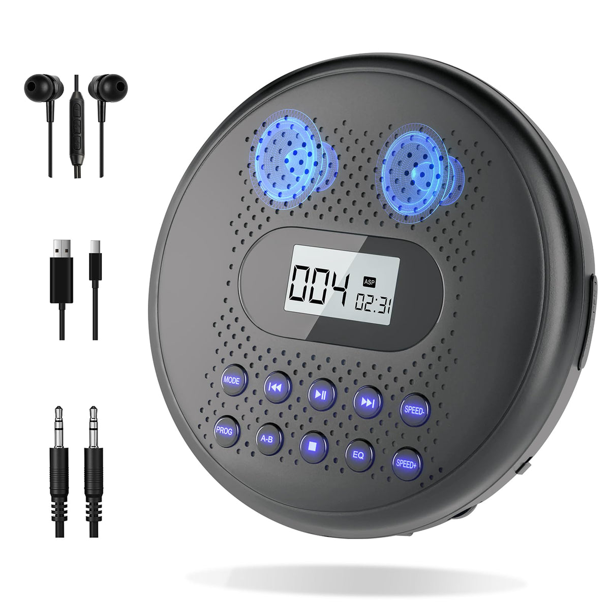 Portable CD Player with Dual Stereo Speakers C73974