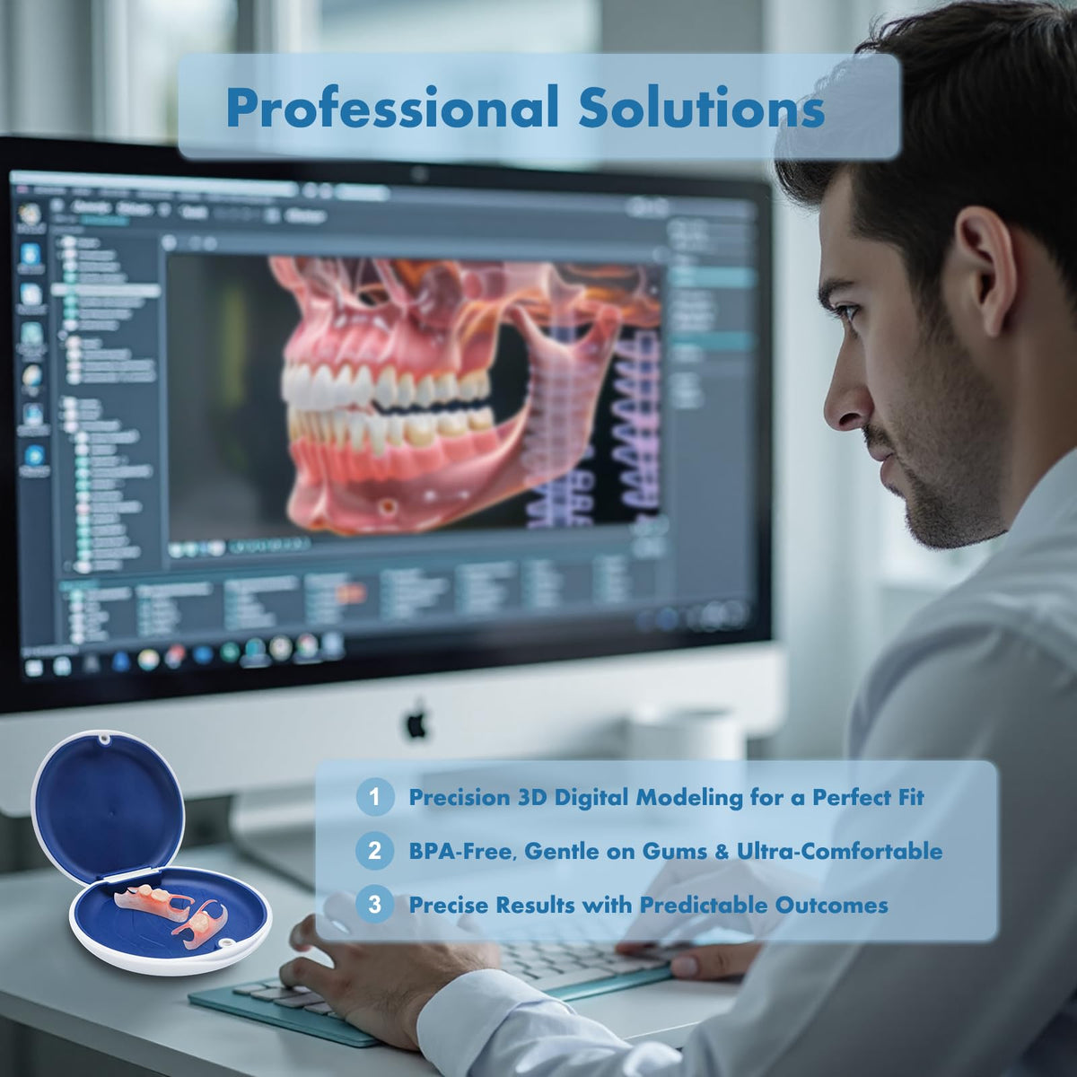 Custom Removable Dentures Set (1 Tooth) Y473