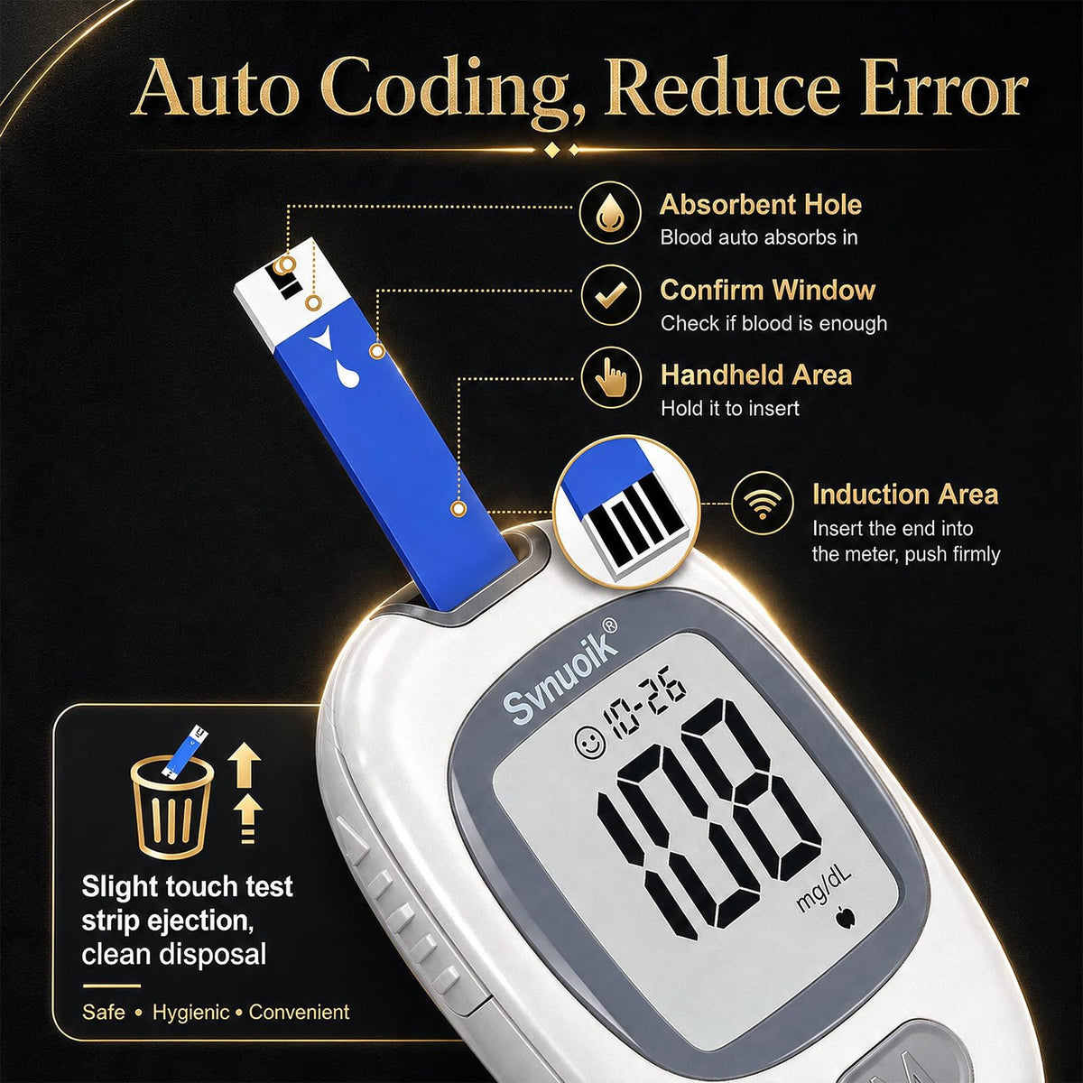 Blood Glucose Monitor Kit with 100 Strips & Lancets X278