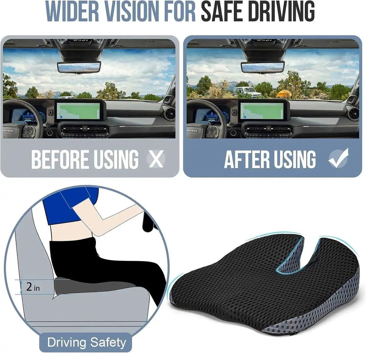 Memory Foam Car Booster Seat Cushion V82443