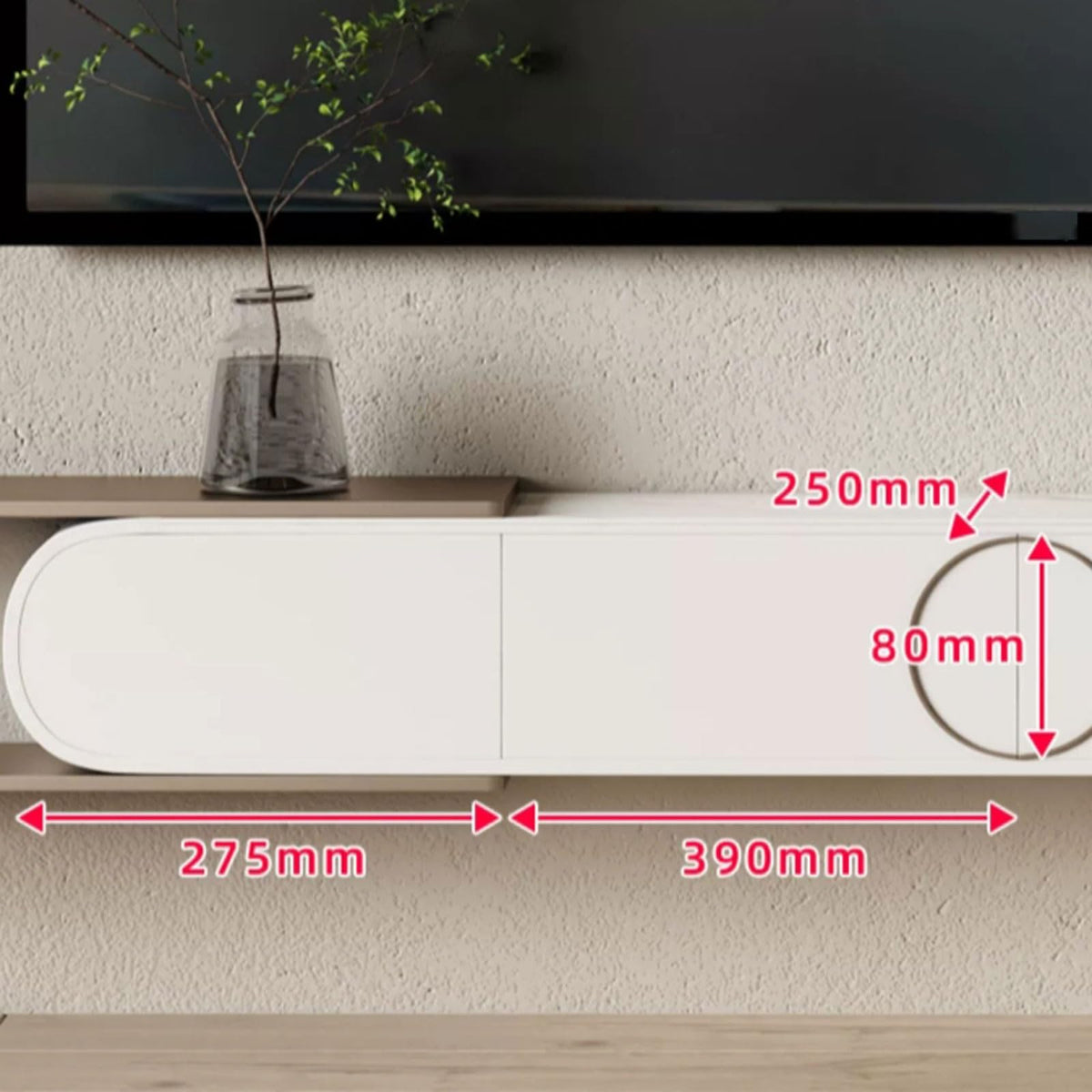 Expandable Wall Mounted TV Stand with Storage H1395