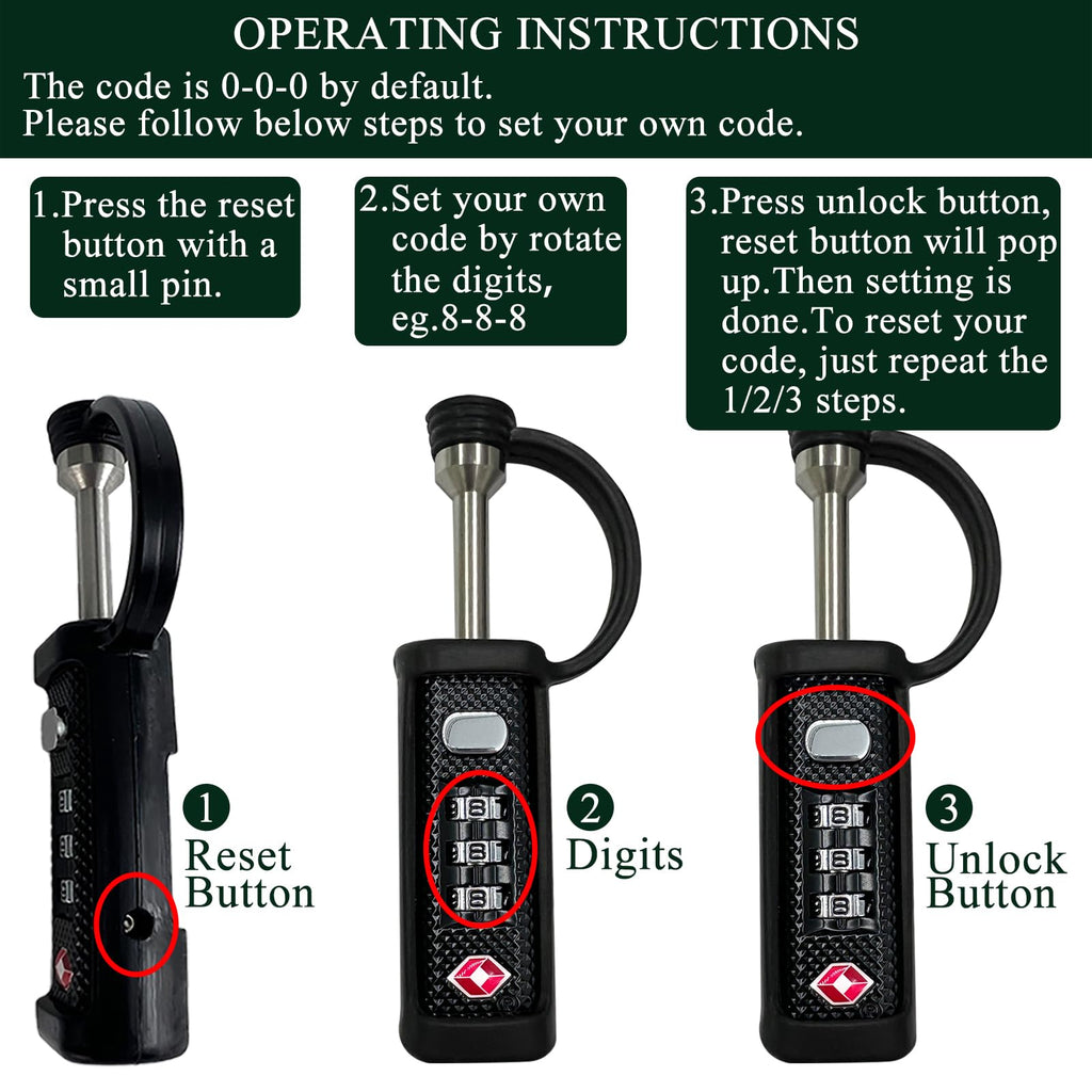 Orange 4-Pack 3-Dial Combo Lock B381513