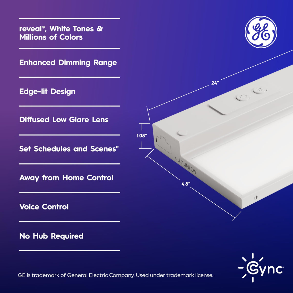 Smart LED Under Cabinet Light Bar, 24in V90182