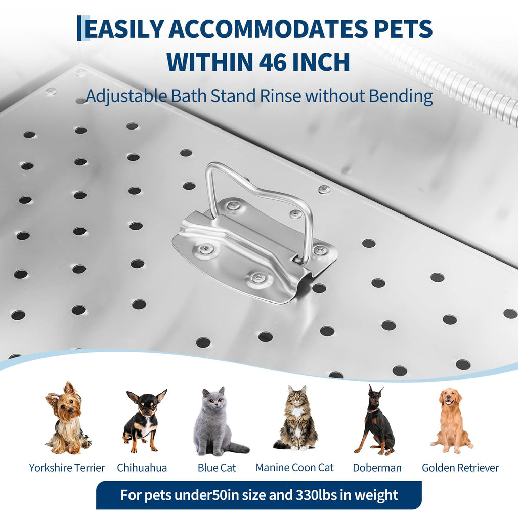 46 Inch Stainless Steel Dog Grooming Tub I77496