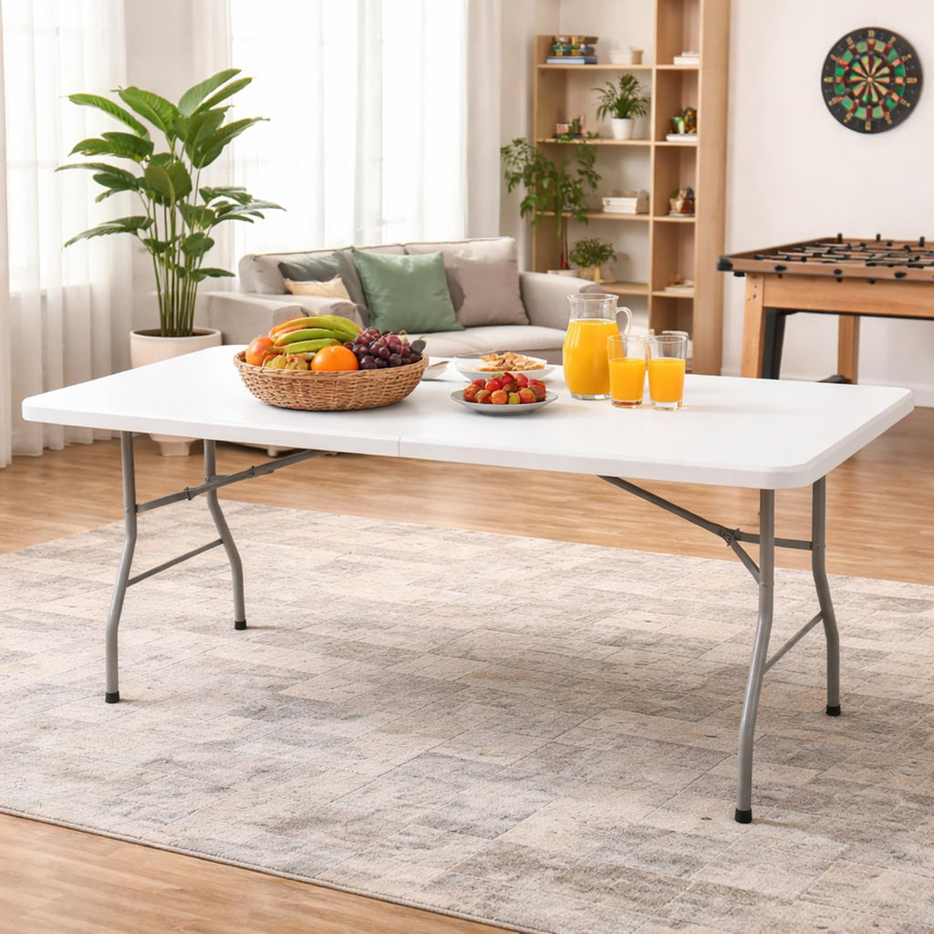 6FT Plastic Folding Table with Lock and Handle H540
