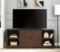 Espresso and Black TV Media Stand with Open Shelves and Closed Cabinets G32168