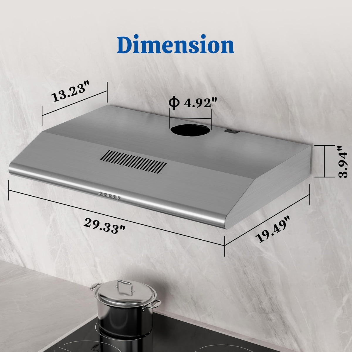 30 Inch Convertible Under Cabinet Range Hood K8824
