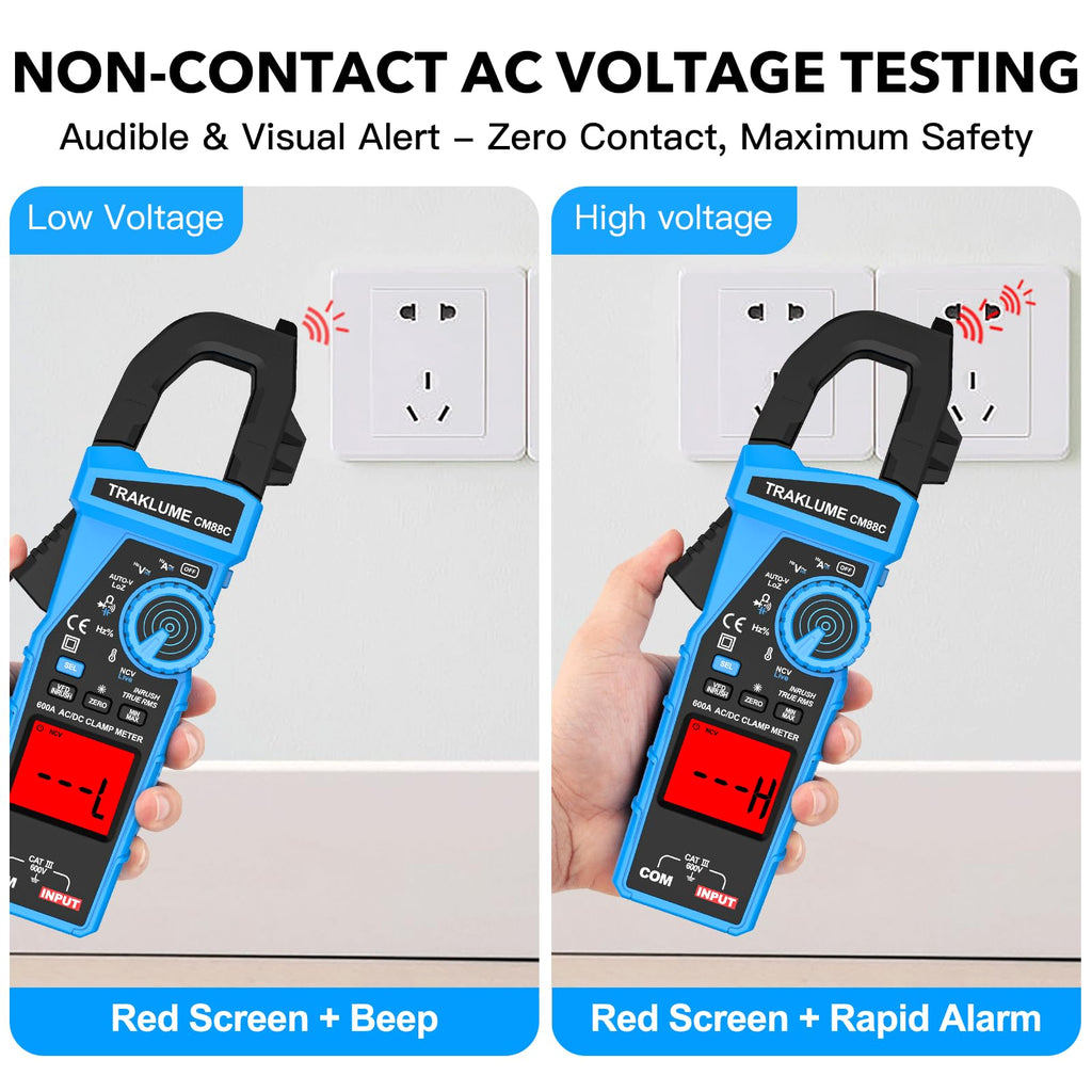 600A AC/DC TRMS Clamp Meter Multimeter K8583