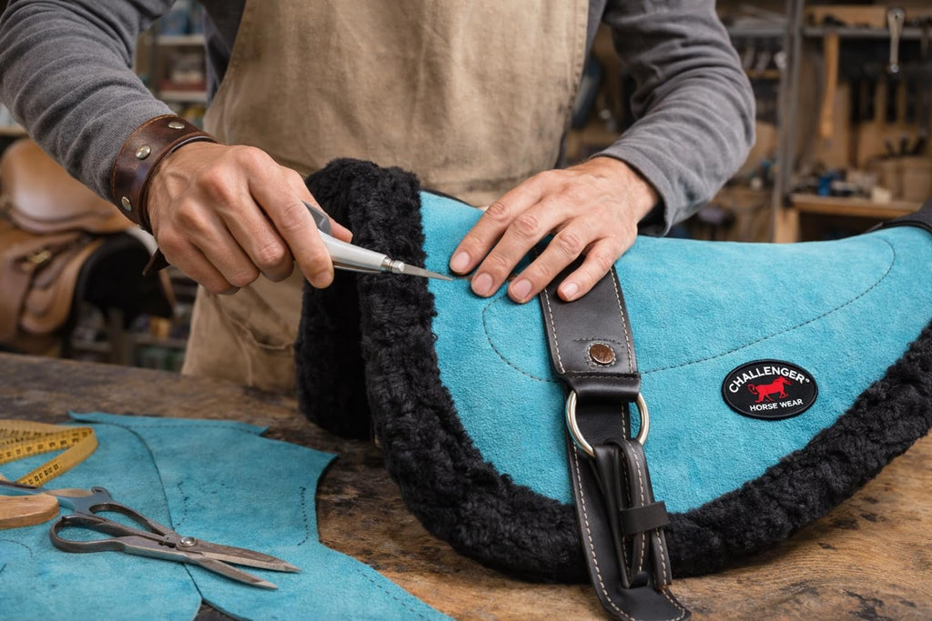 Turquoise Suede Leather Western Saddle Pad with Stirrups E7156
