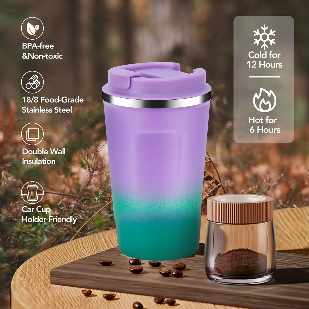 12 oz Insulated Stainless Steel Travel Coffee Mug 2 Pack G624137
