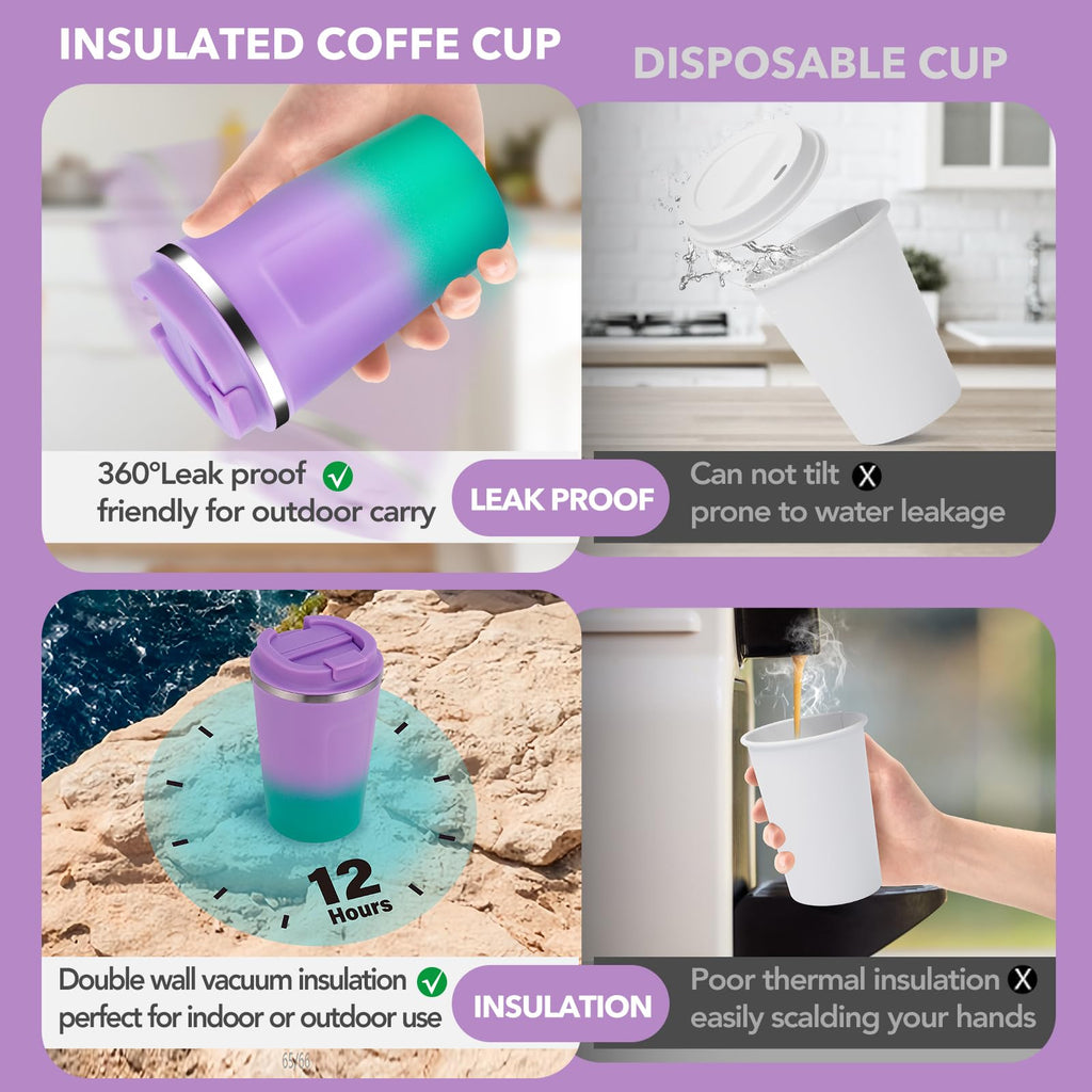12 oz Insulated Stainless Steel Travel Coffee Mug 2 Pack G624137