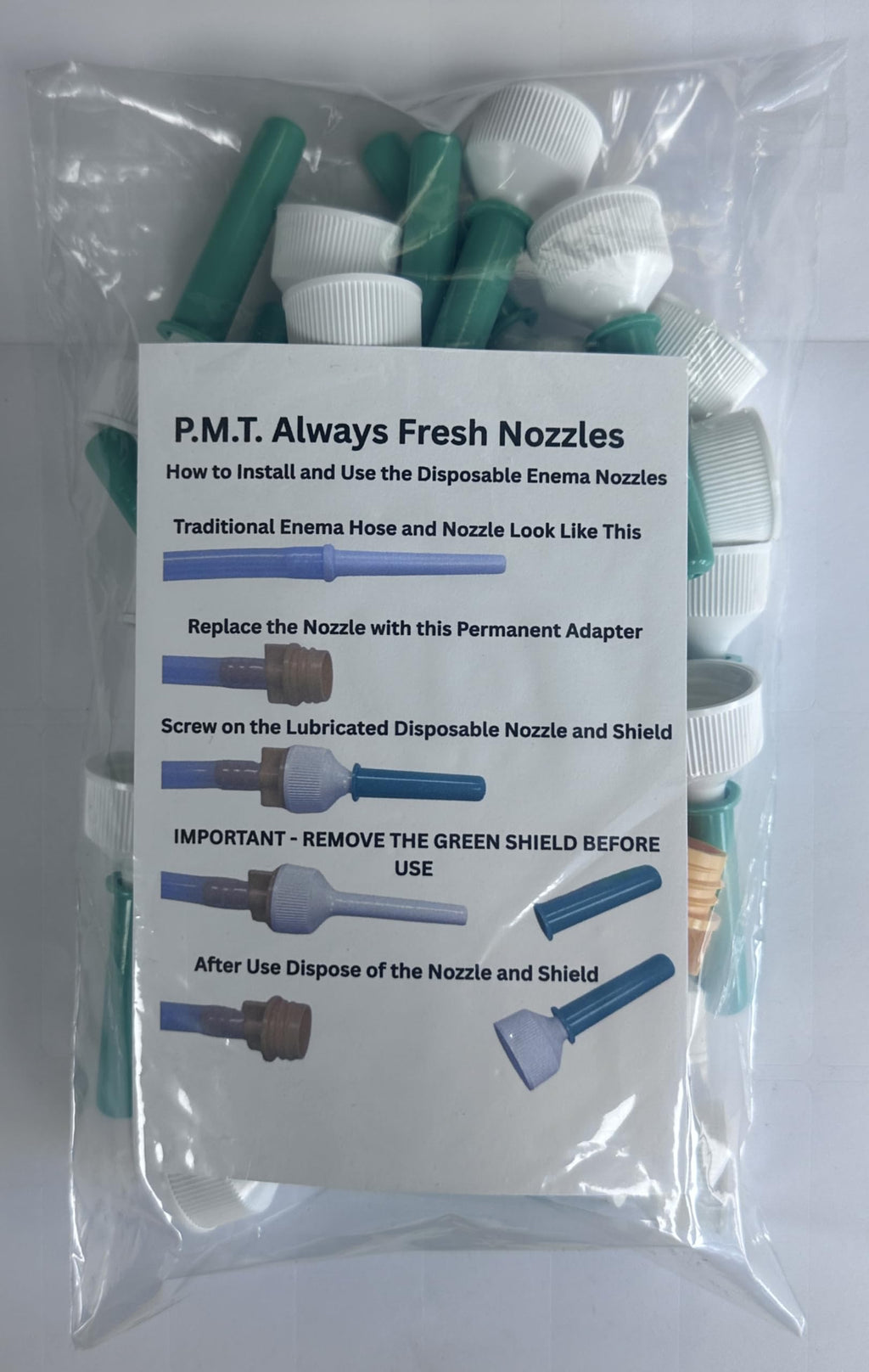 Enema Bag Conversion Kit and 30 Disposable Enema Nozzles L959138