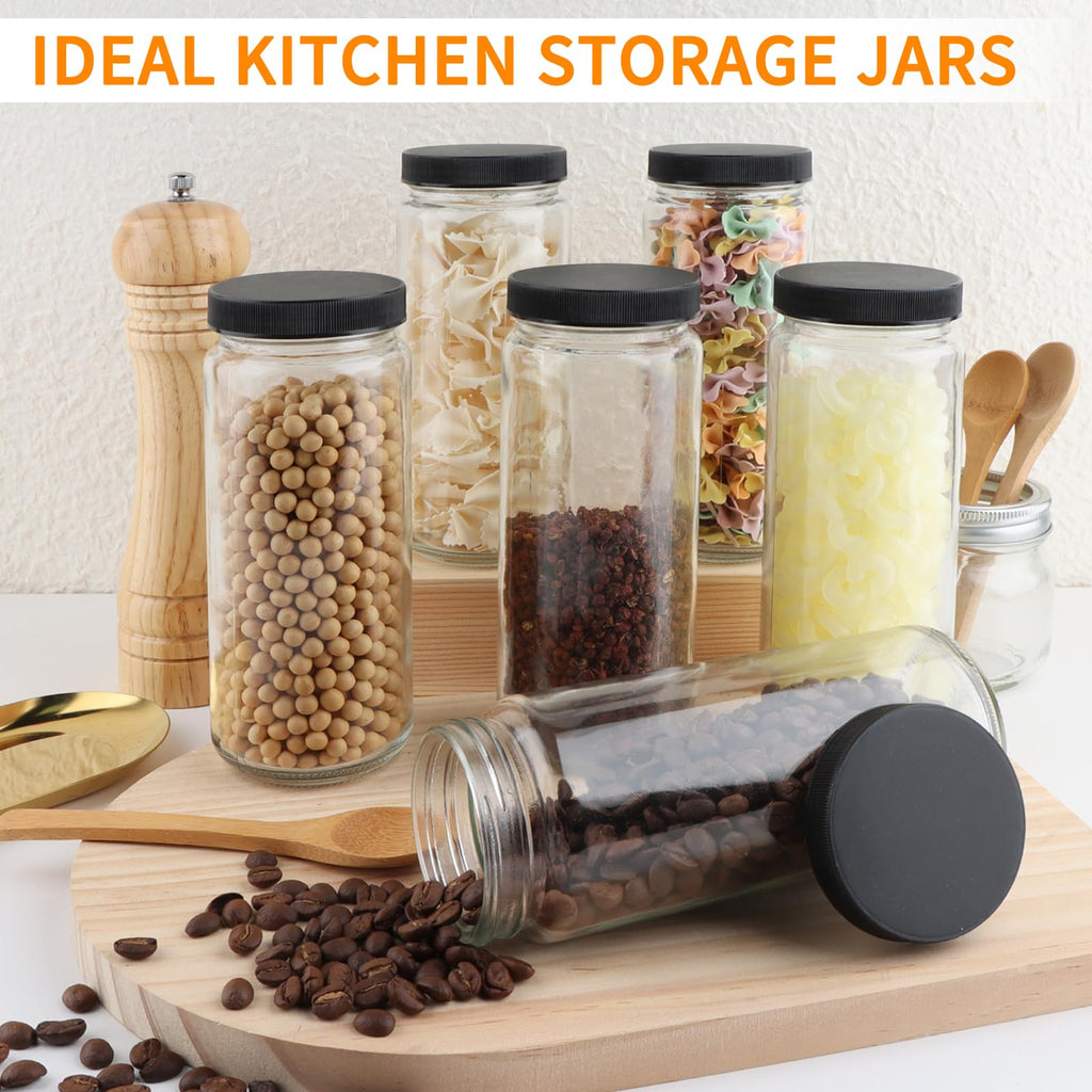 16oz Glass Juice Bottles, 12 Pack B87577