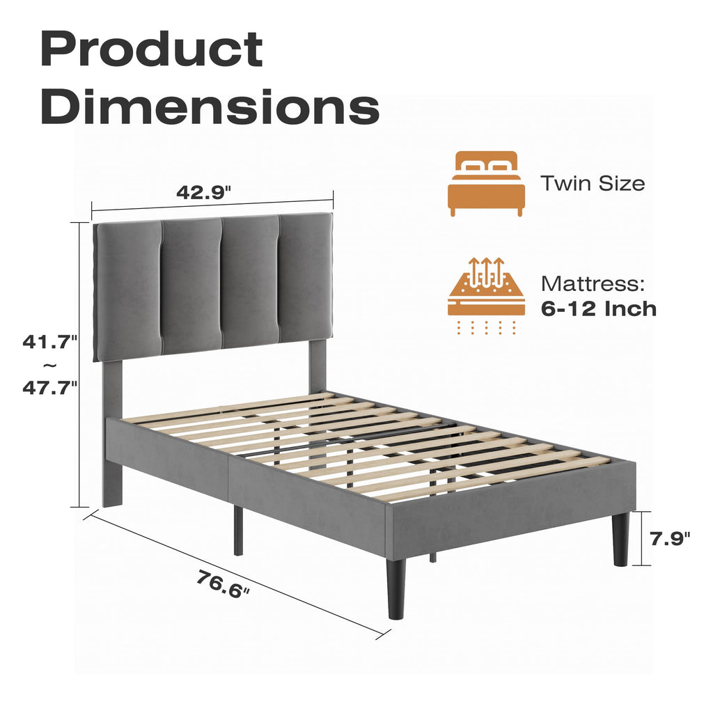 Twin Size Upholstered Bed Frame A152