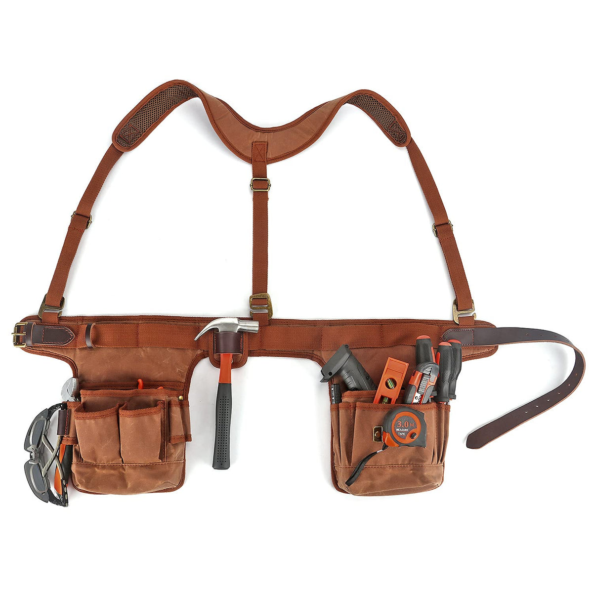 Tool Belt Bag with Suspenders 5+ Pockets H5659