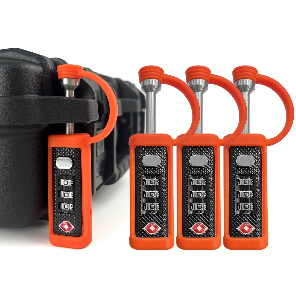 Orange 4-Pack 3-Dial Combo Lock B381513