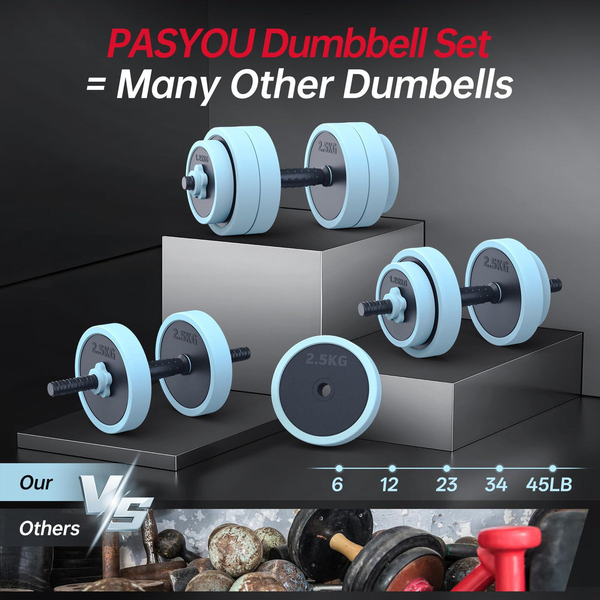 Adjustable 45lbs Dumbbell Set with Connector Z638580