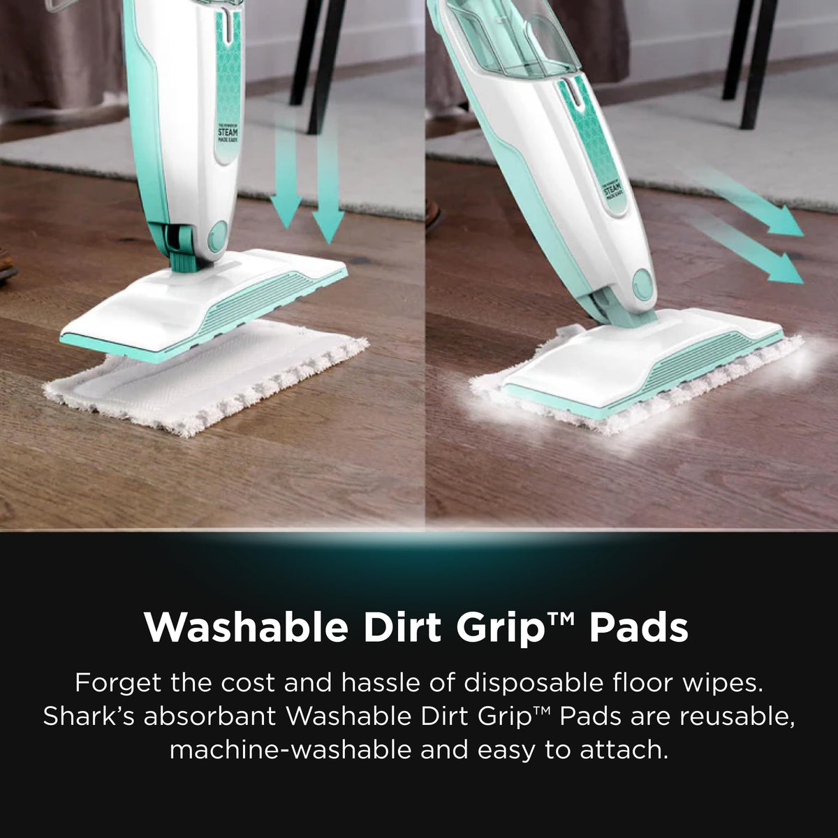White Steam Mop Hard Floor Cleaner with XL Removable Water Tank H46088