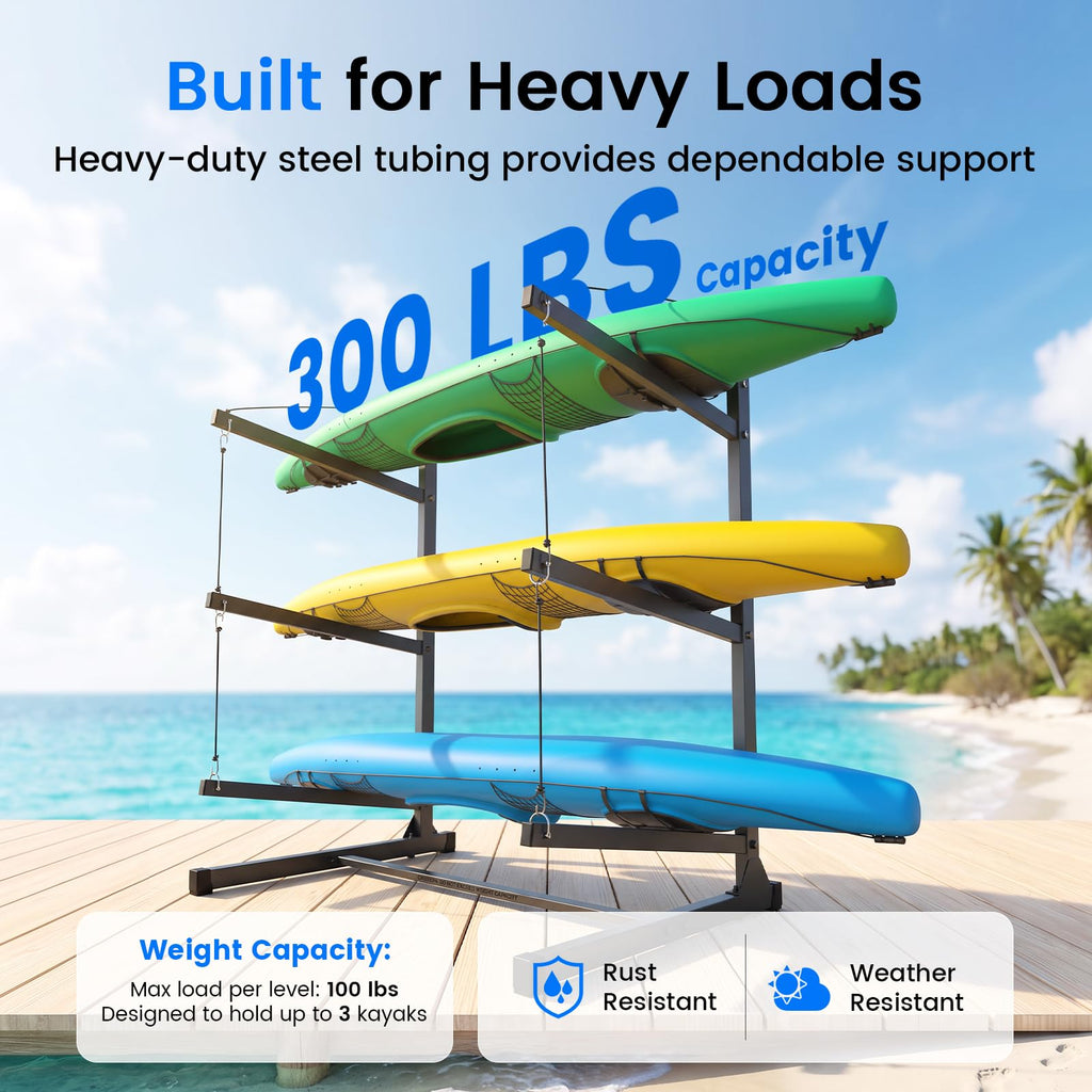 Kayak Storage Rack, Freestanding Steel Stand I504626