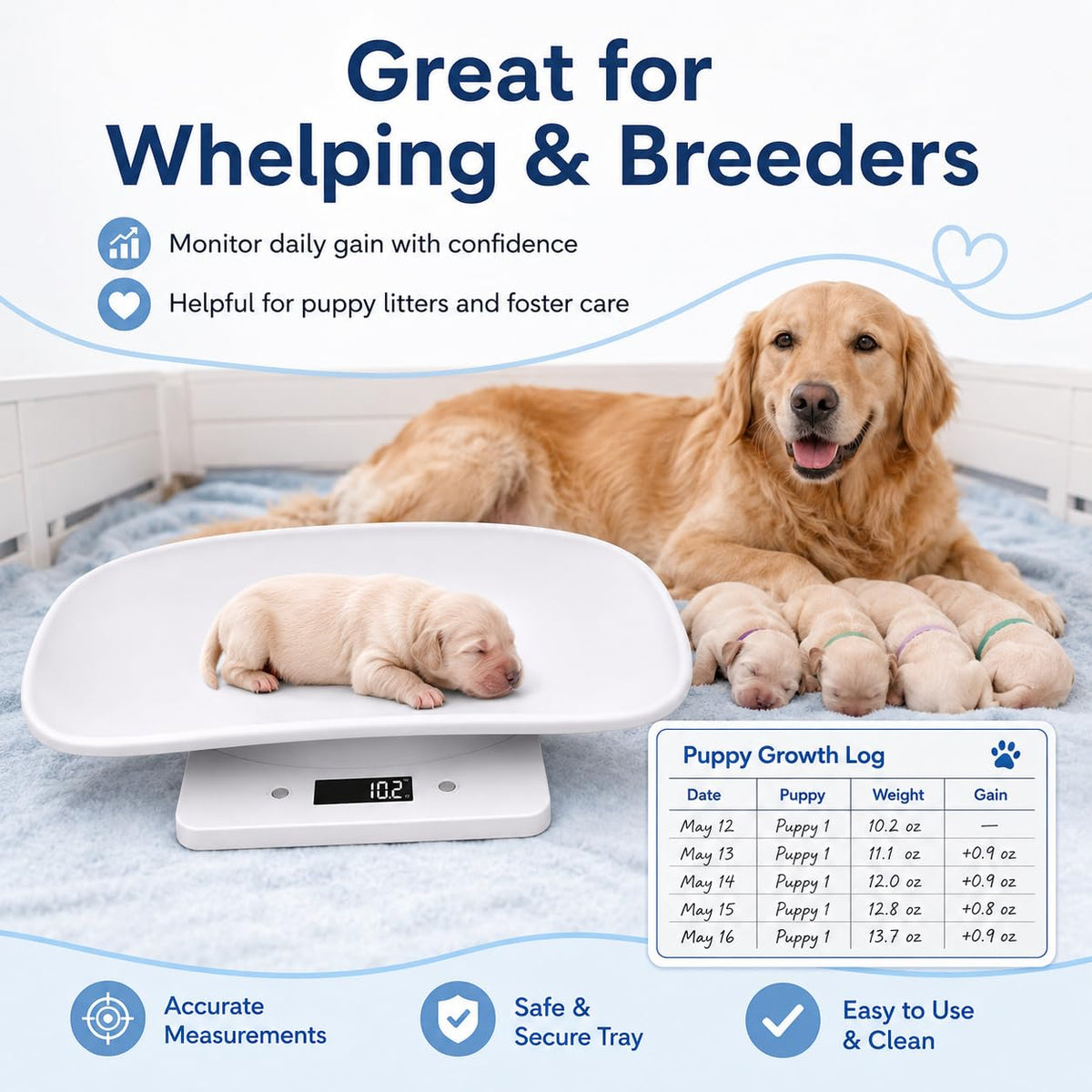 Digital Pet Scale with 1g Resolution and Tape Measure G133933