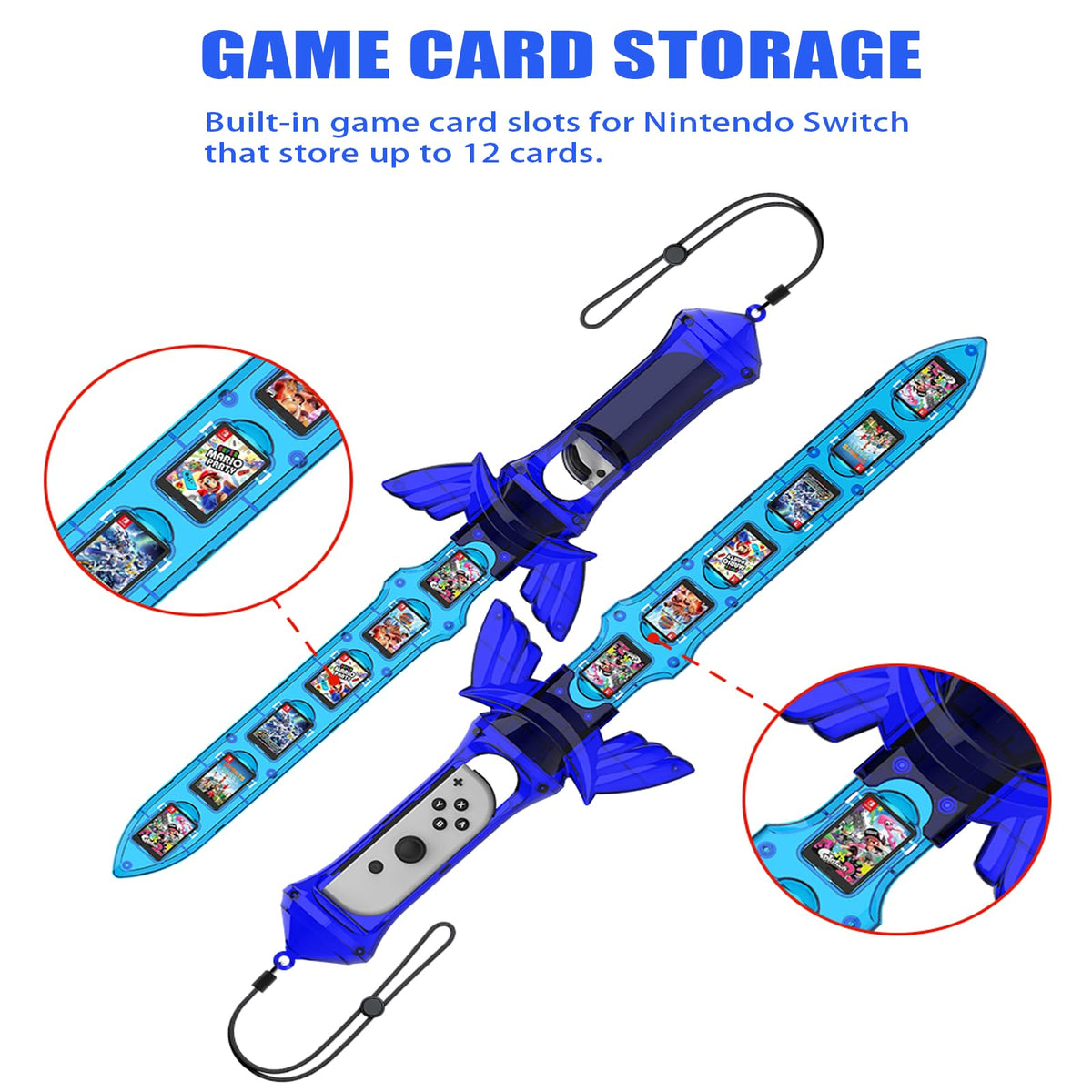 Sword Accessories for Nintendo Switch with 12 Game Card Slots V9814