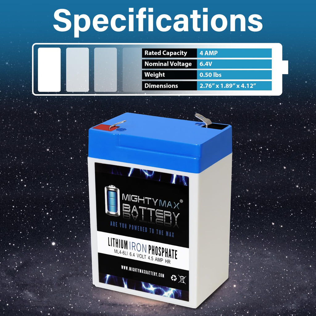 6V 4.5AH Lithium Replacement Battery R191