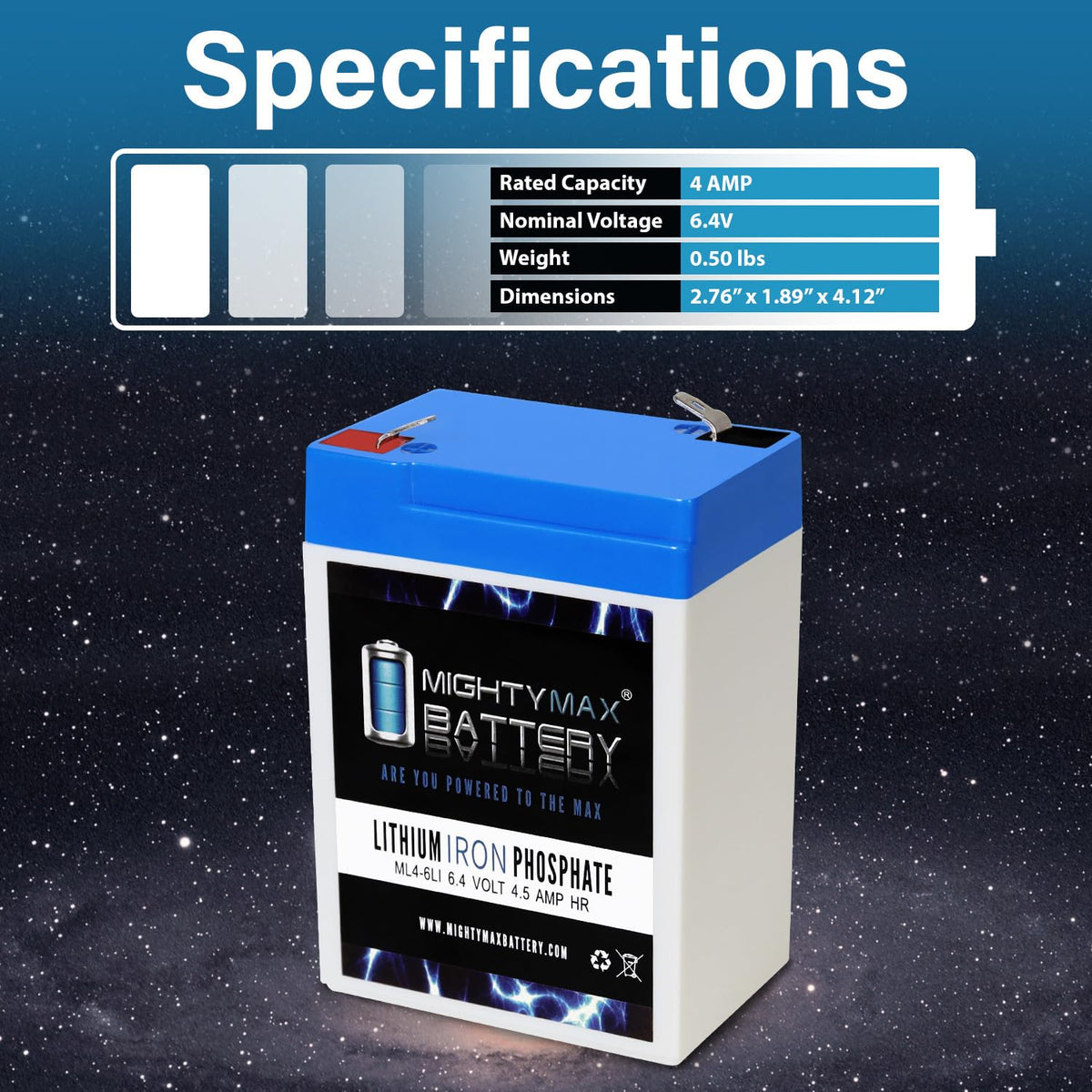 6V 4.5AH Lithium Replacement Battery R191
