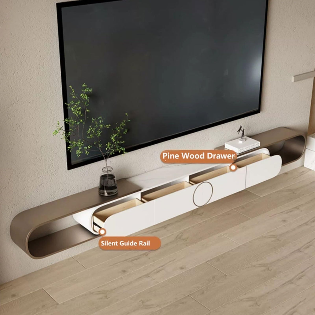 Expandable Wall Mounted TV Stand with Storage H1395