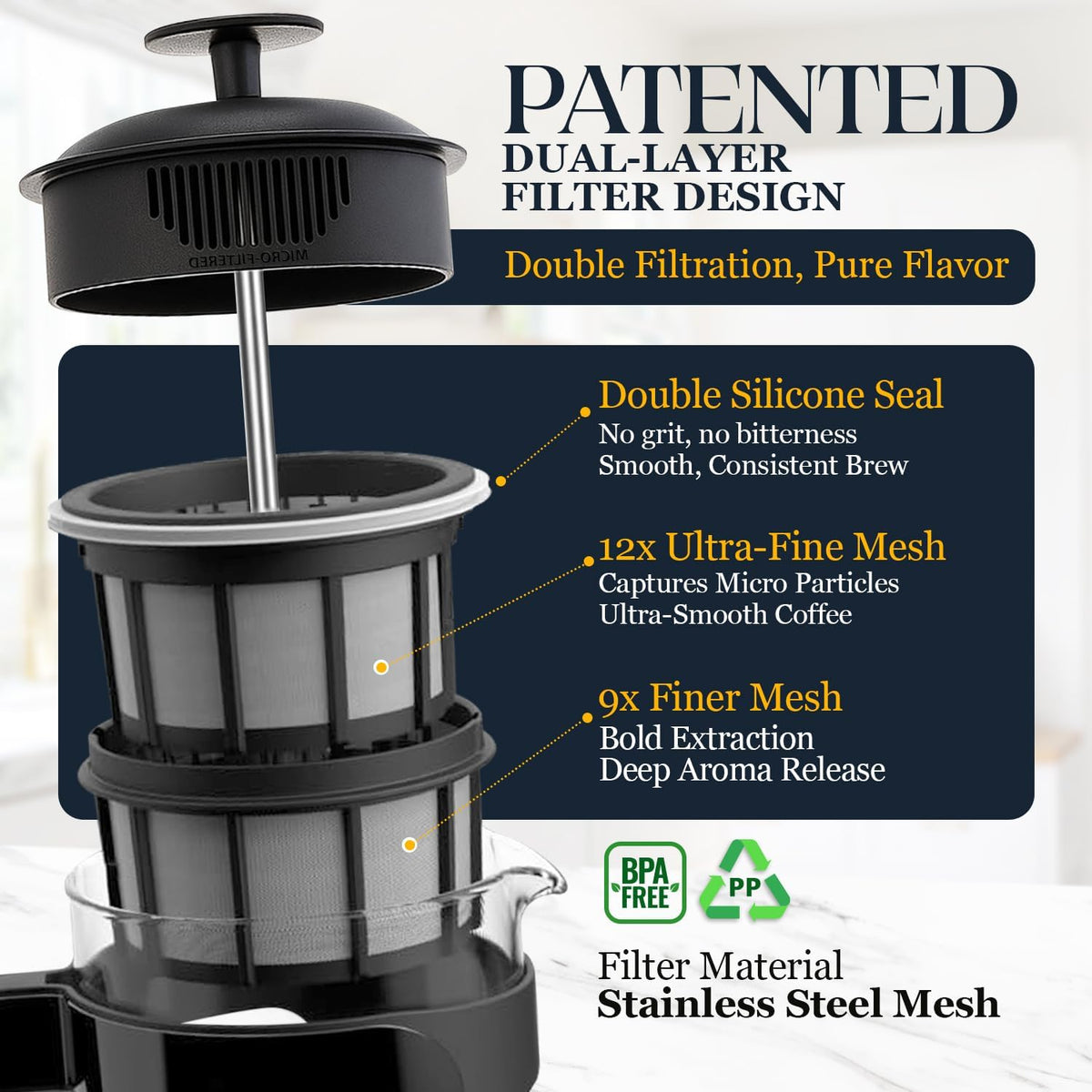 Black 17oz French Press Coffee Maker H6177
