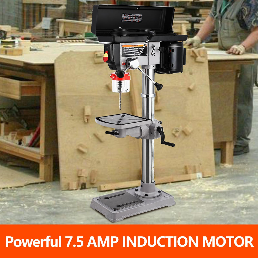13 in Benchtop Drill Press, 7.5 Amp Variable Speed Cast Iron Z495435
