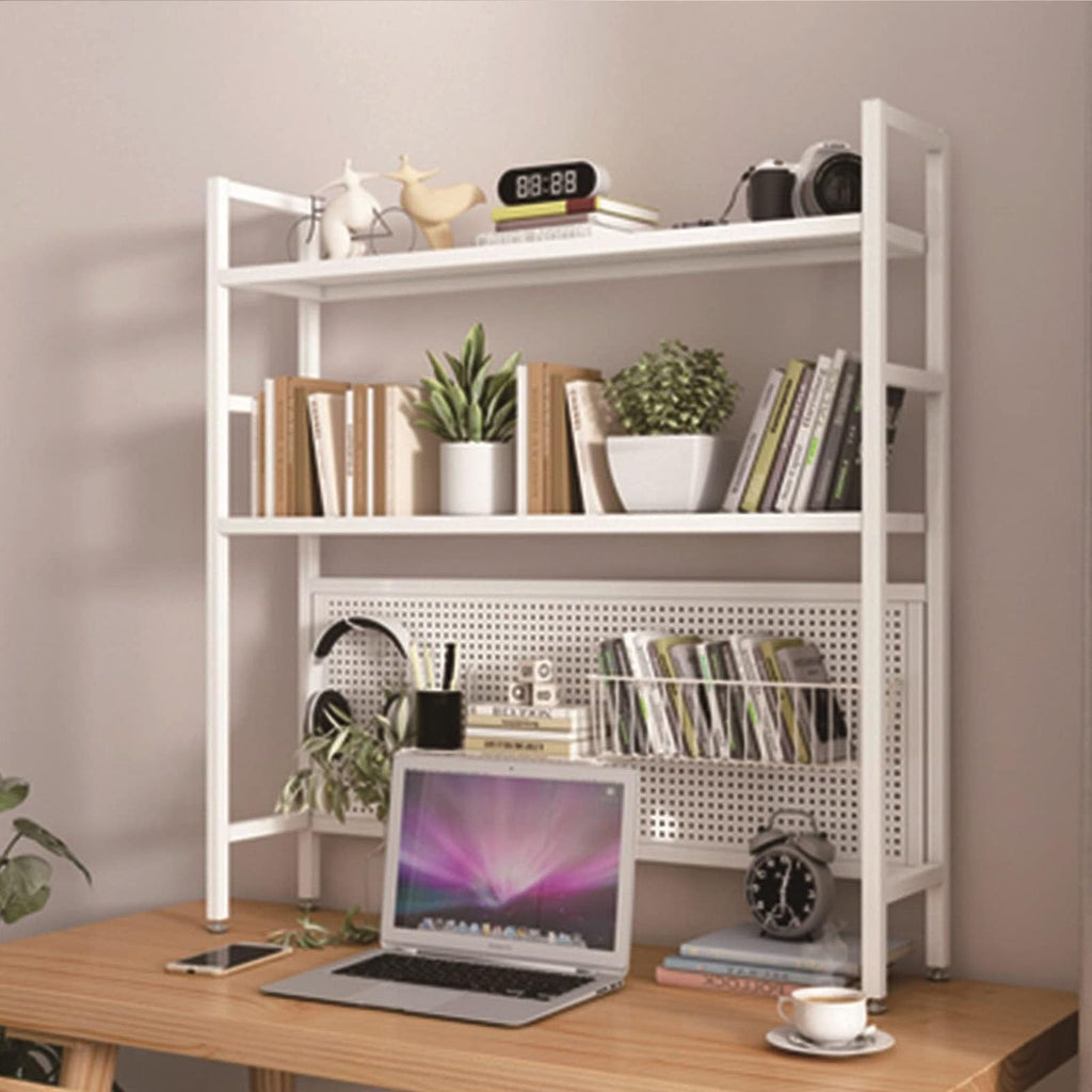 2 Tier White Wood Desktop Bookshelf C752122
