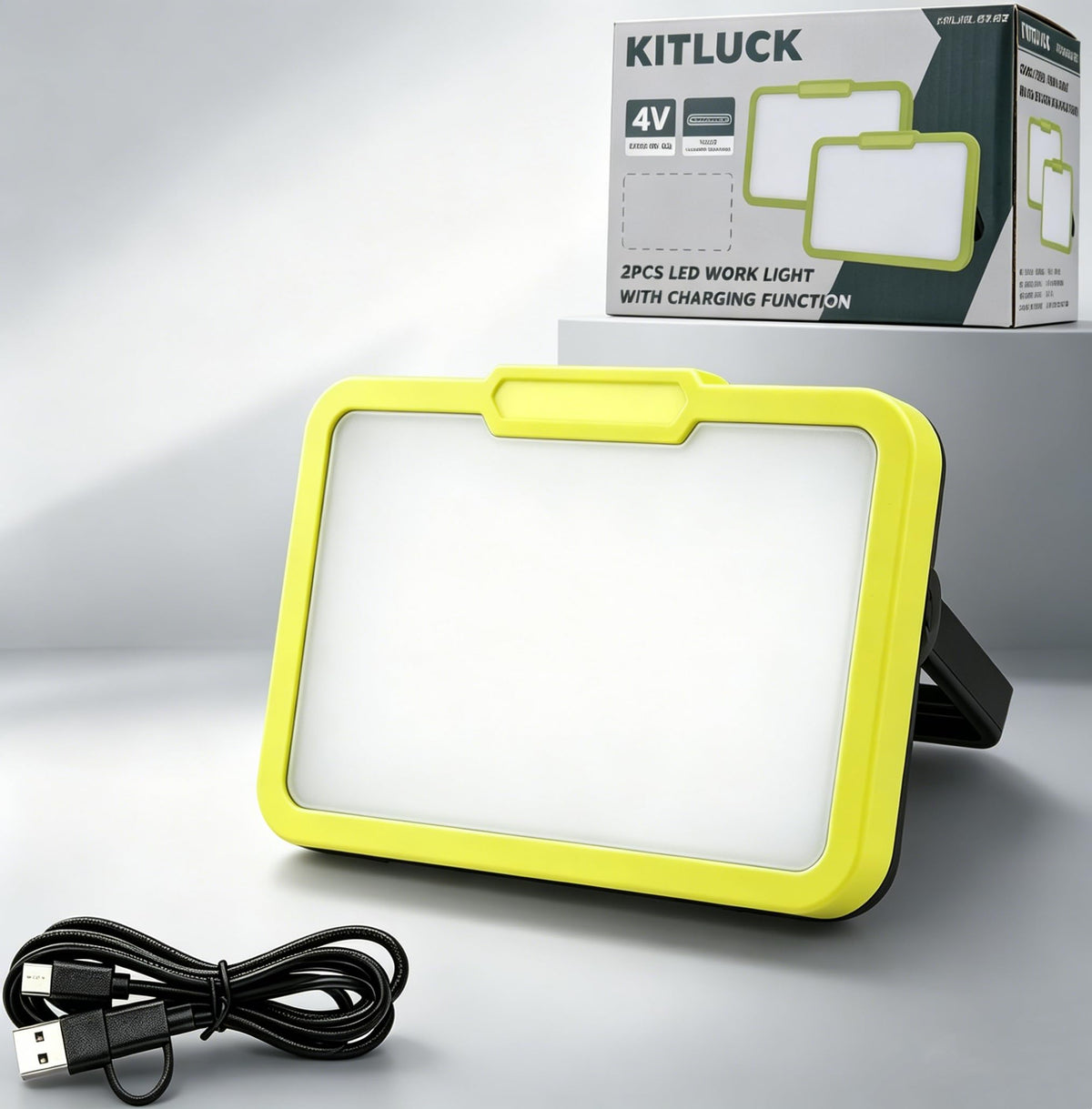 LED Work Light, Rechargeable, 700 LM Magnetic Portable Flood Light with Adjustable Stand, IP54 Waterproof, 3 Lighting Modes with Emergency SOS, 1Pack V62470